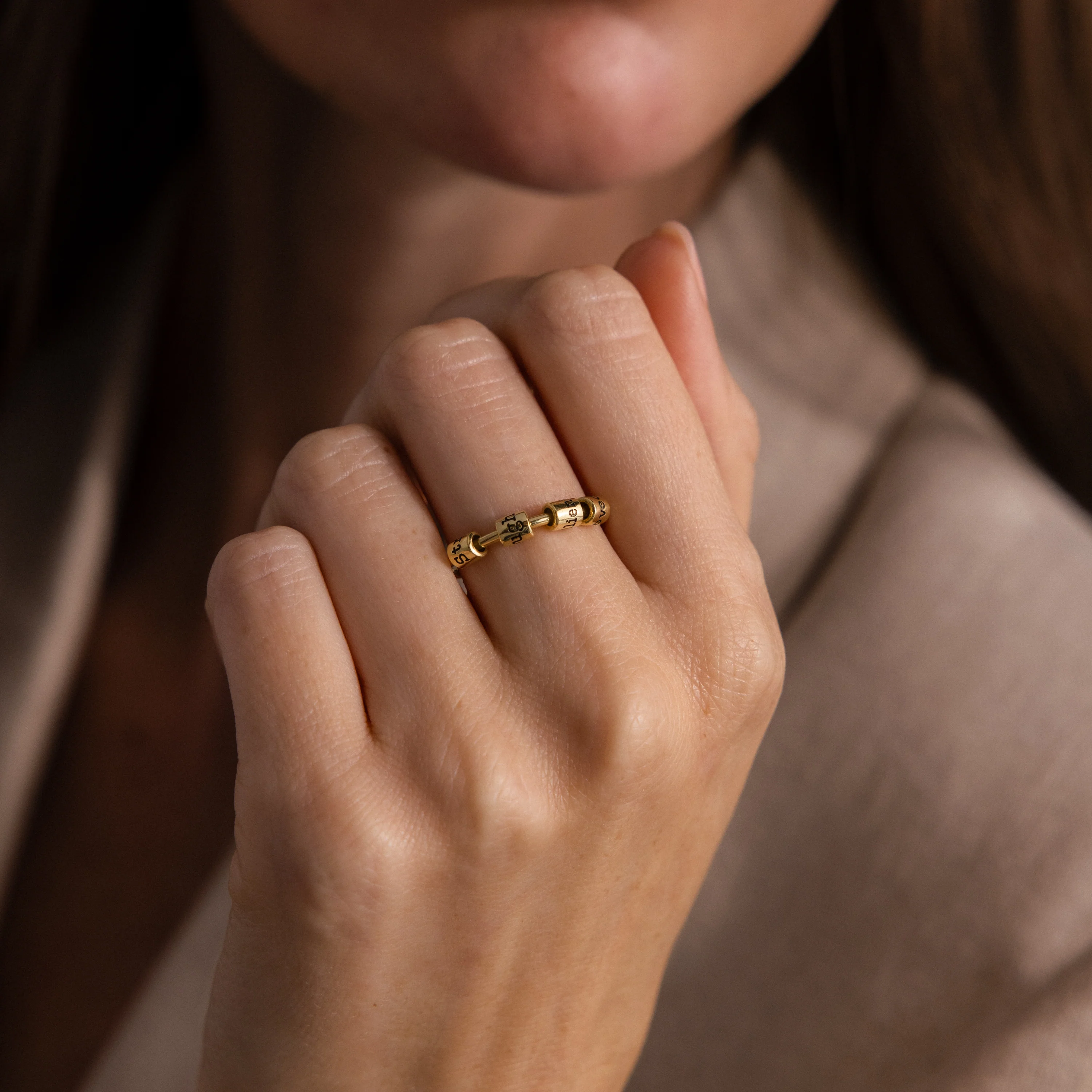 Beaded Multiple Name Ring - Image 3