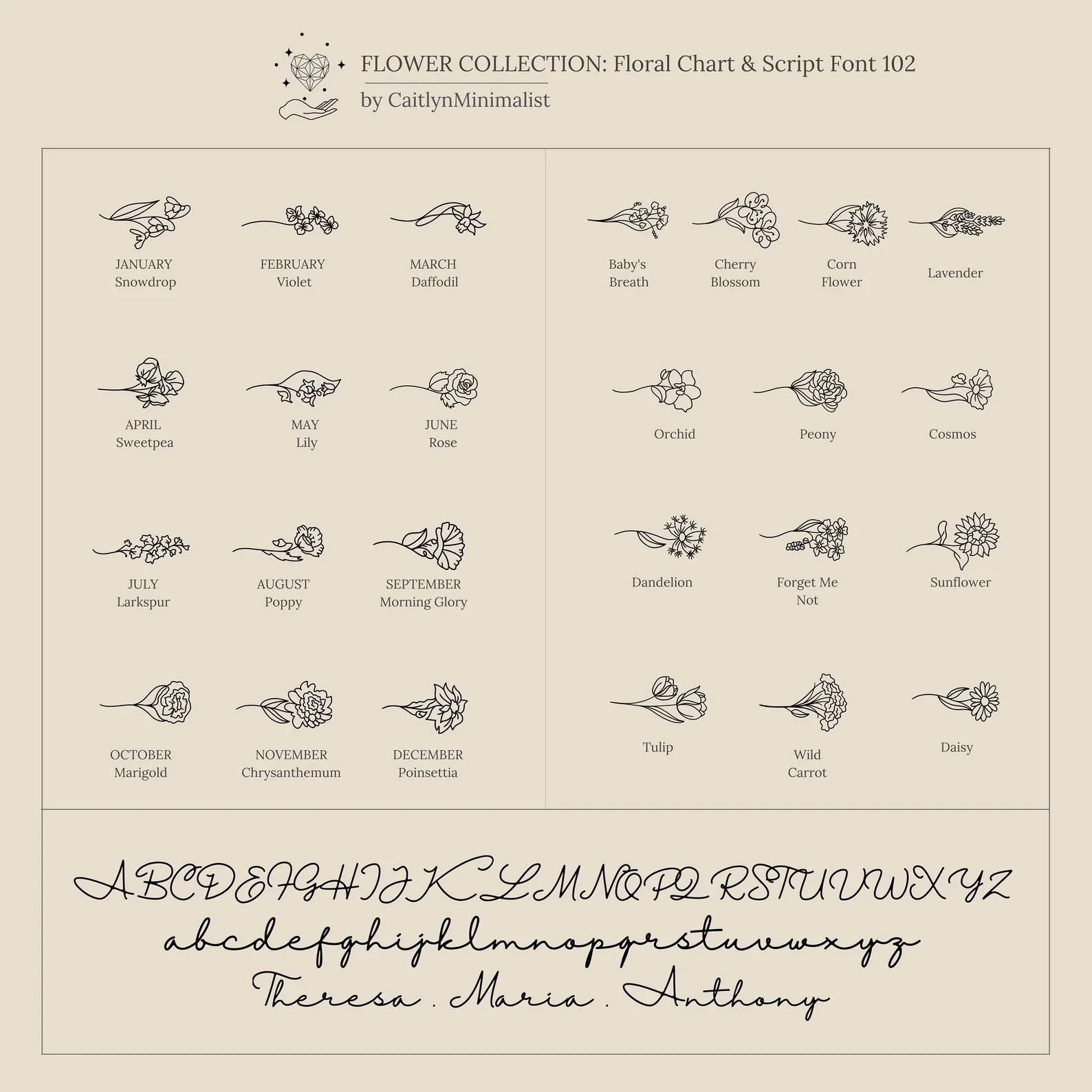 Birth Flower Name Ring - Image 9