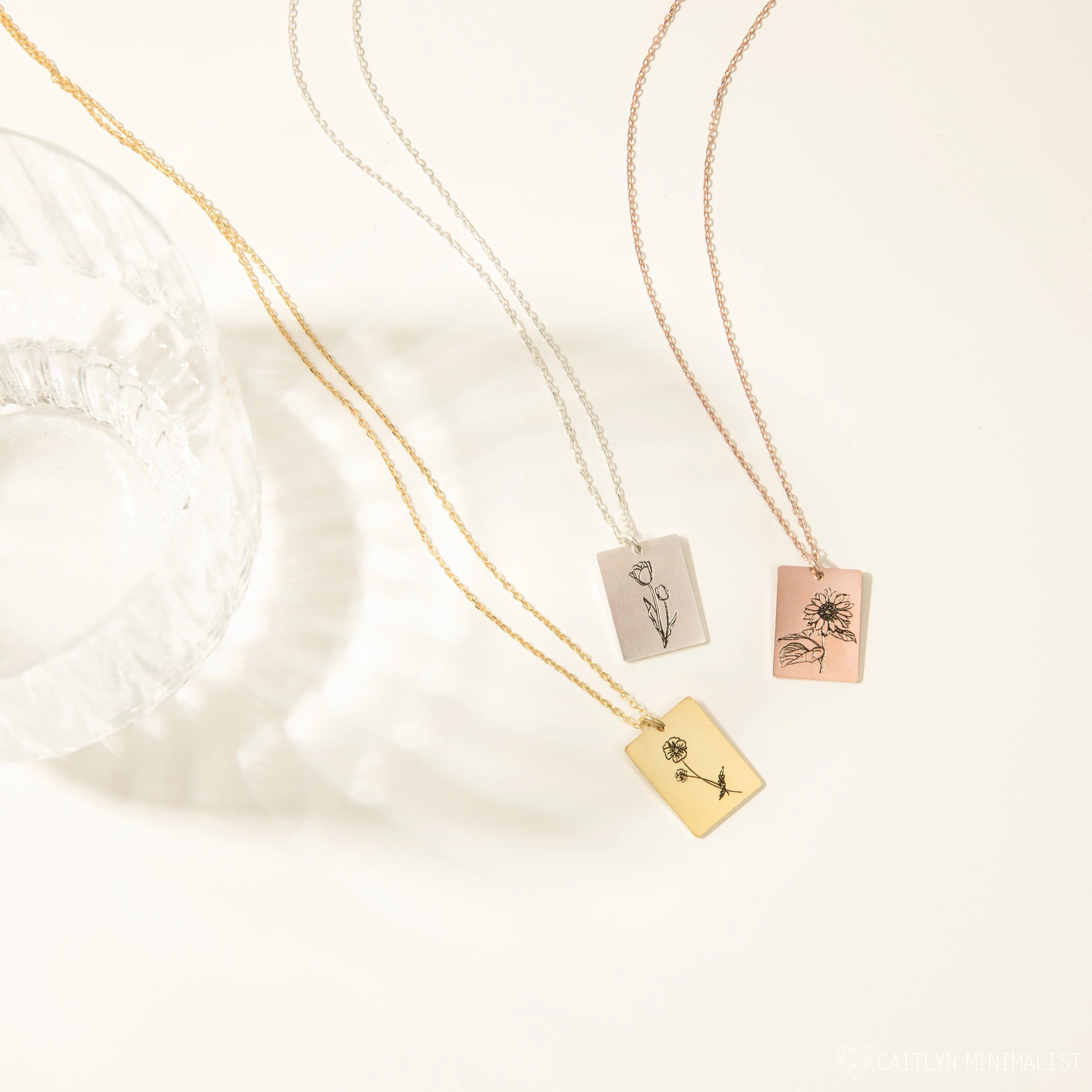 Birth Flower Tag Necklace - Image 4