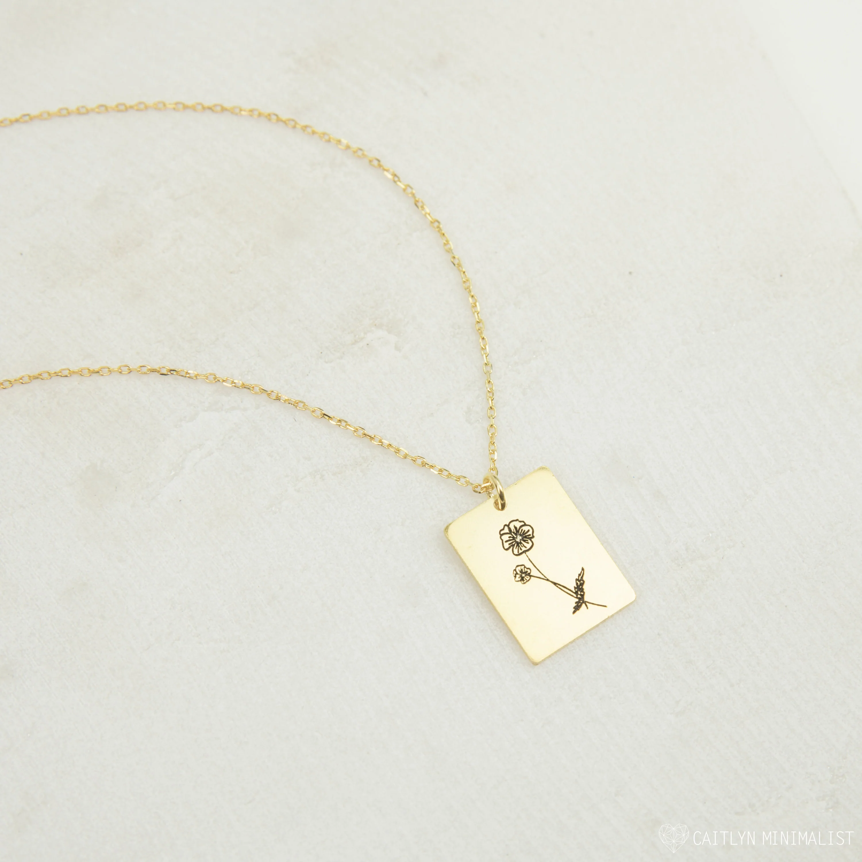Birth Flower Tag Necklace - Image 5