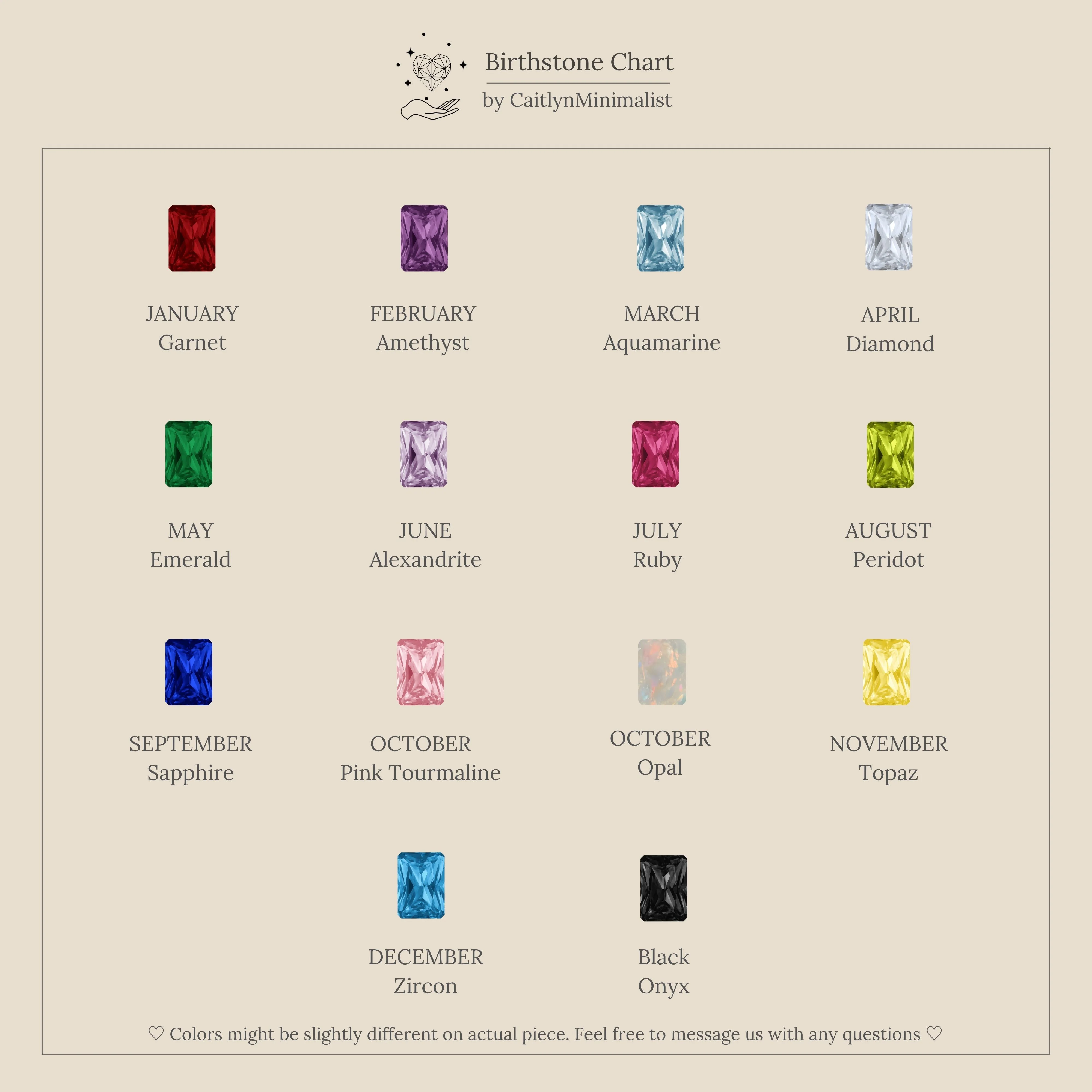 Birthstone Drop Chain Ring - Image 17