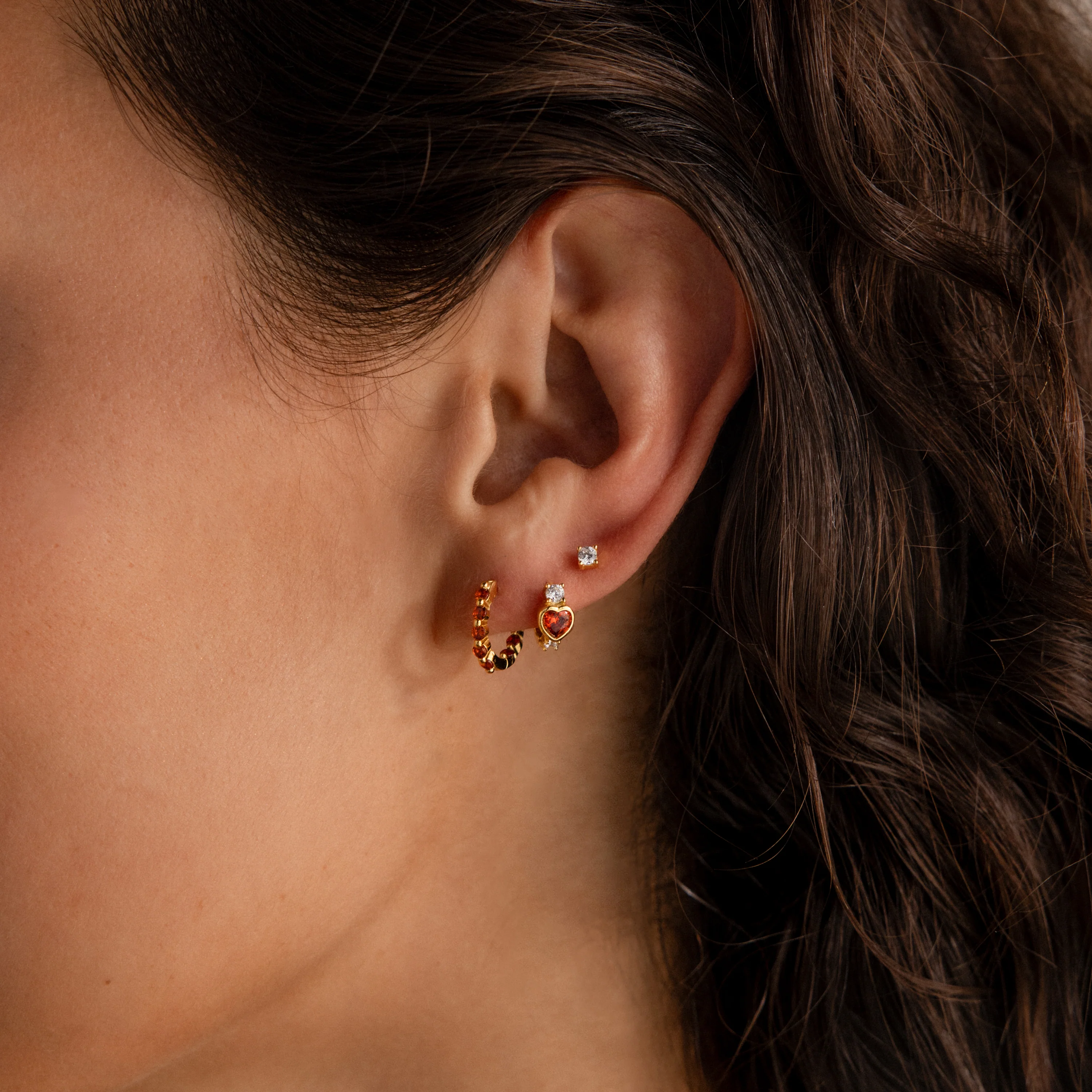 Ruby Heart Hoops - Image 6