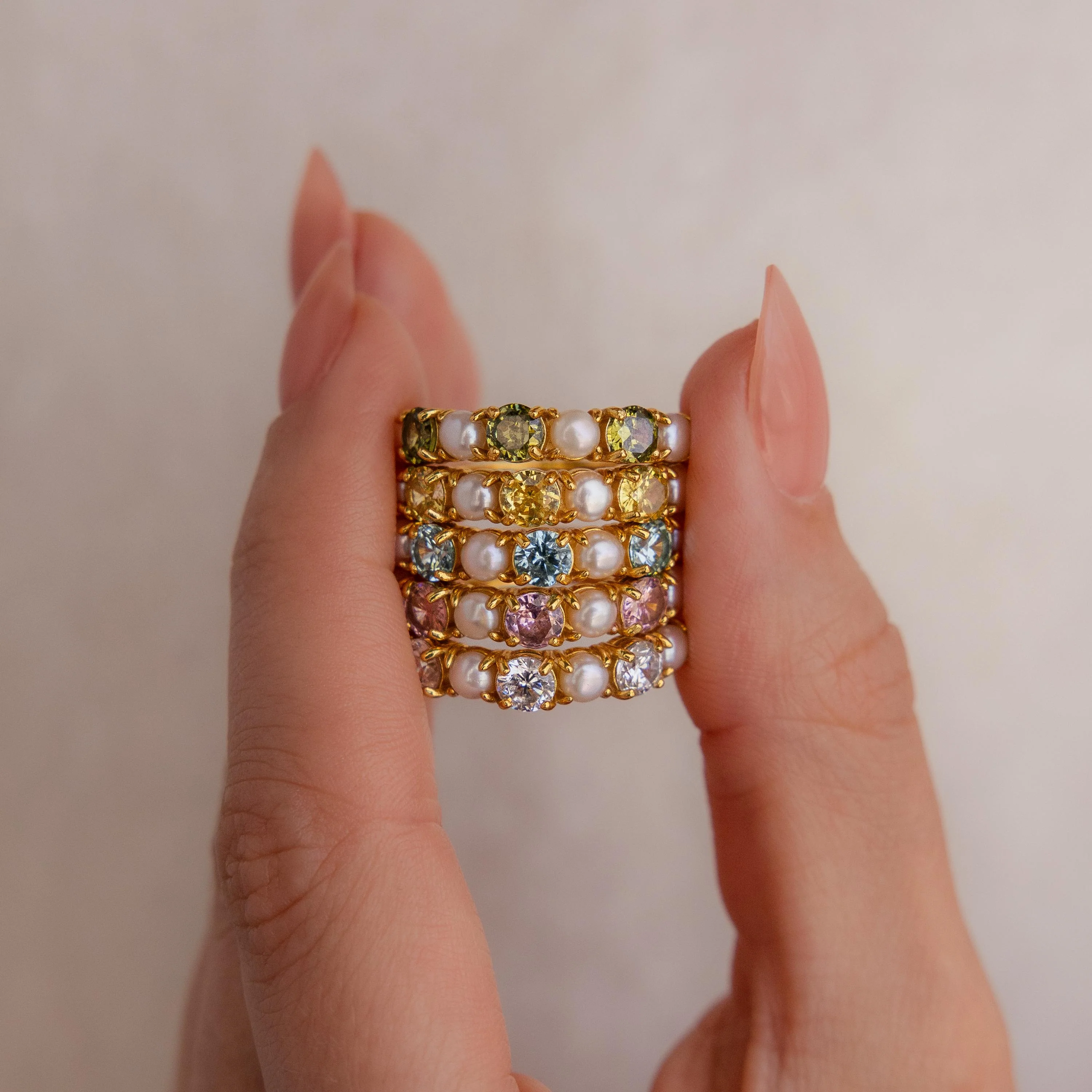 Birthstone & Pearl Lace Ring - Image 17
