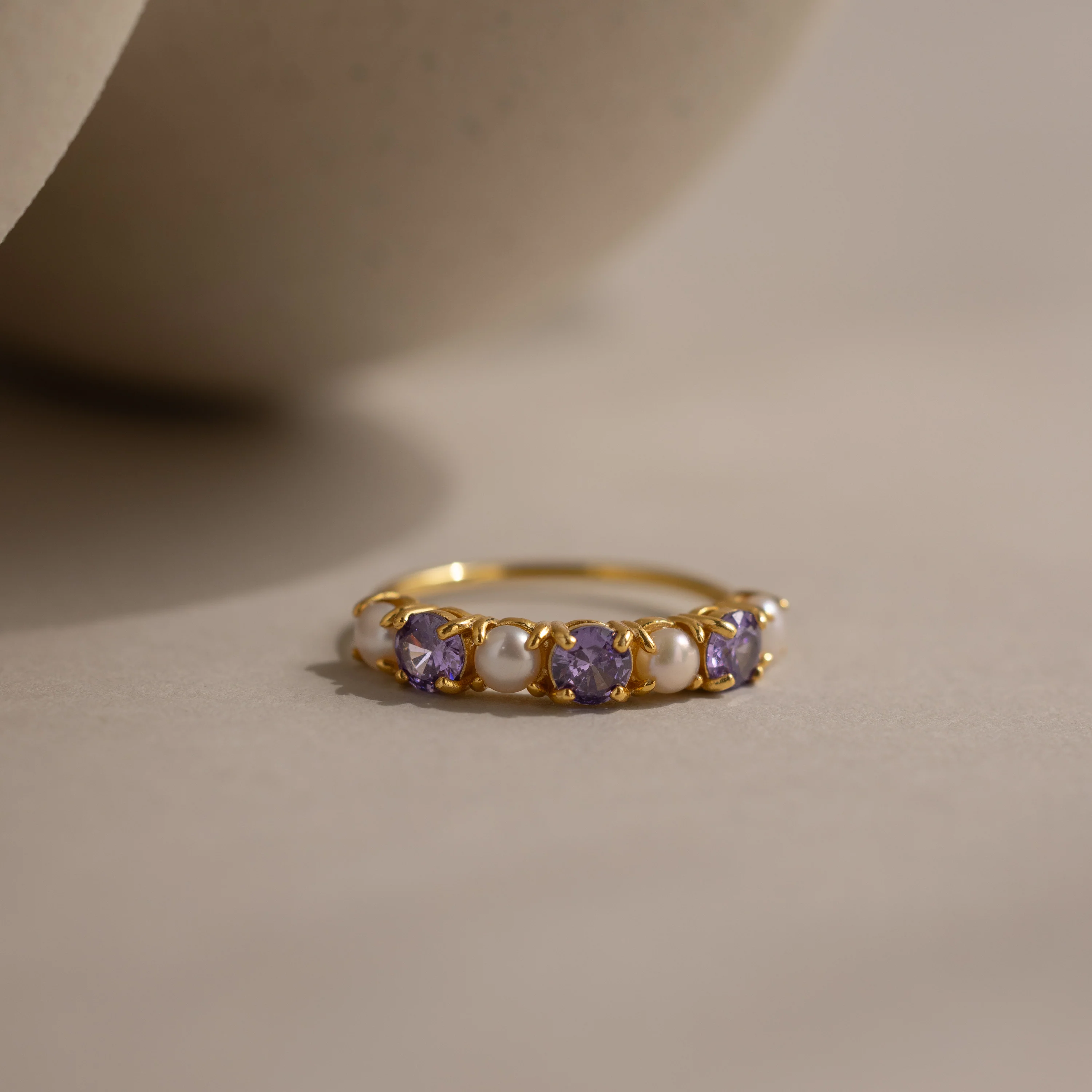 Birthstone & Pearl Lace Ring - Image 6