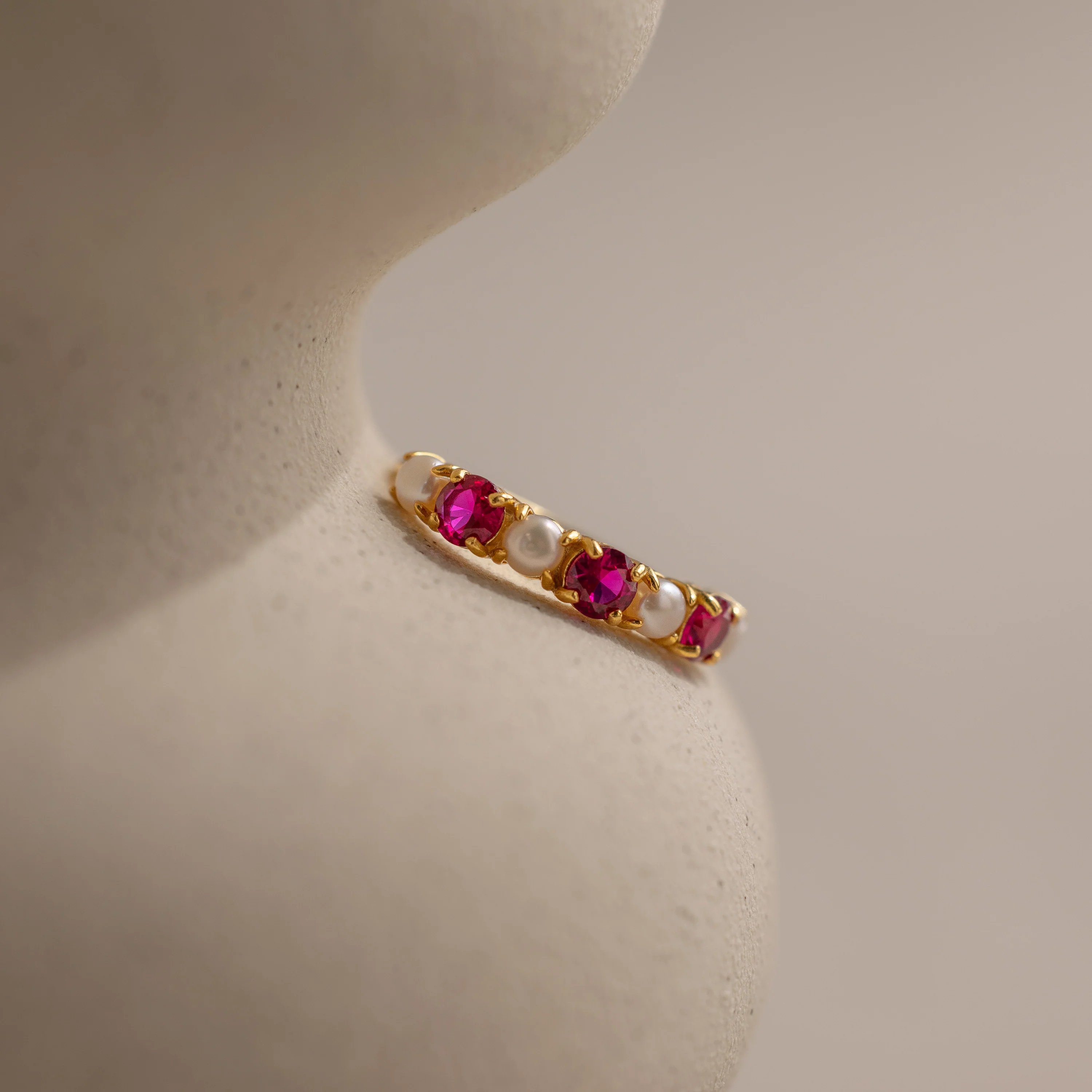 Birthstone & Pearl Lace Ring - Image 7