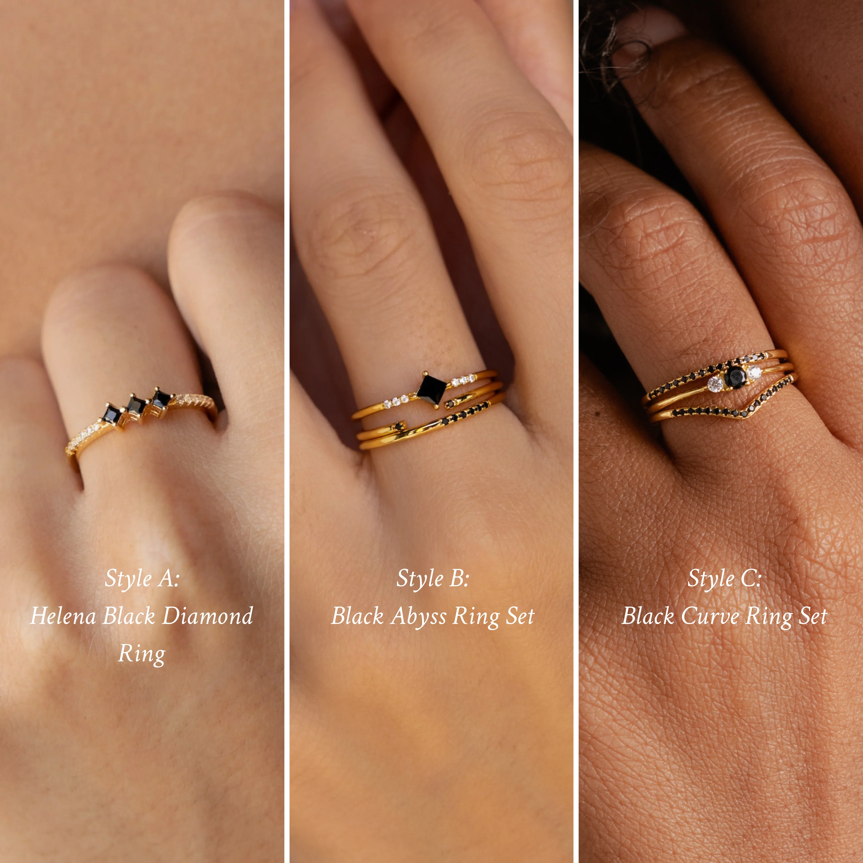 Black Diamond Rings Set - Image 3