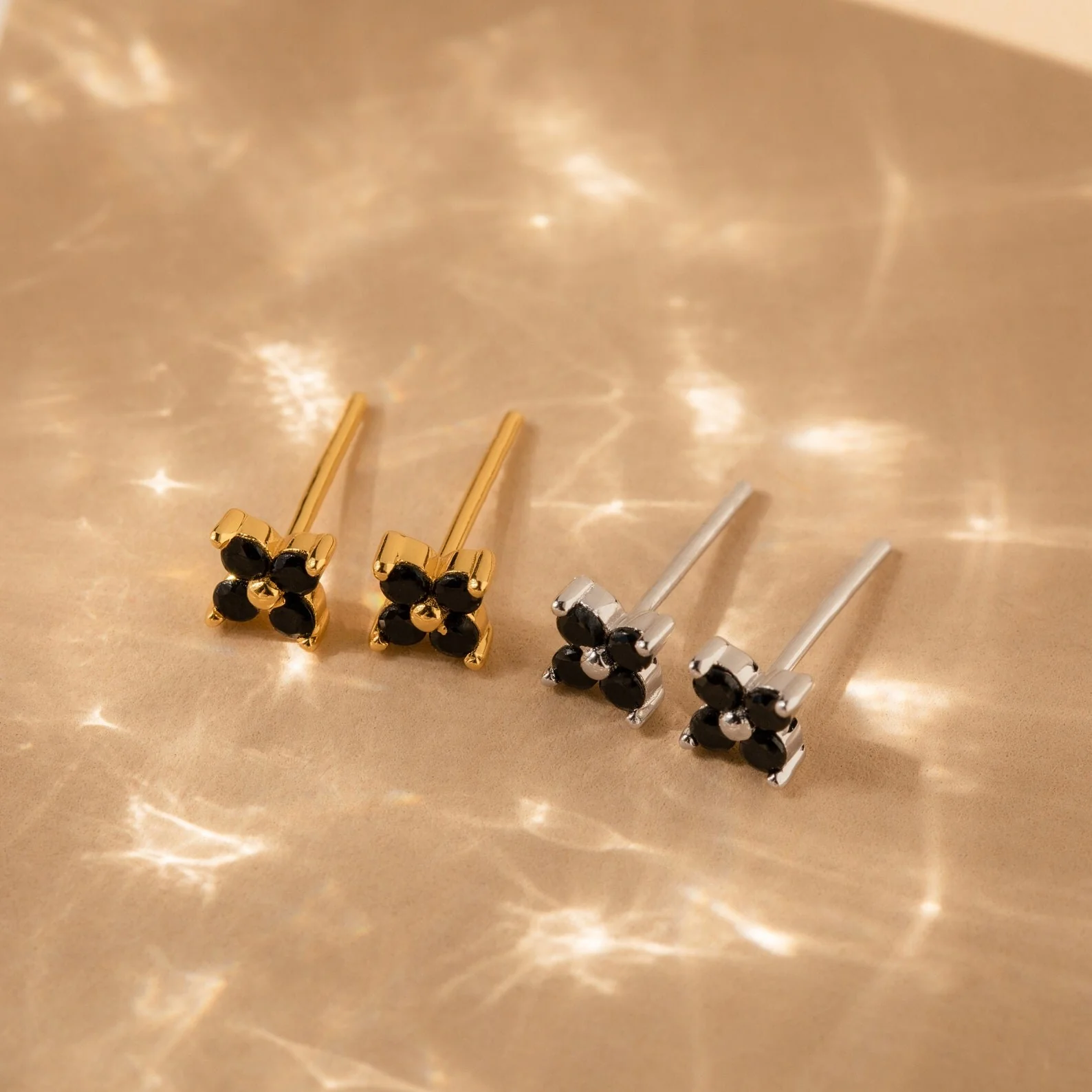 Black Flower Studs - Image 3