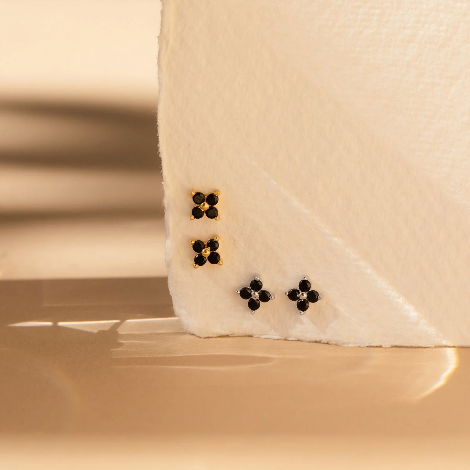 Black Flower Studs - Image 7