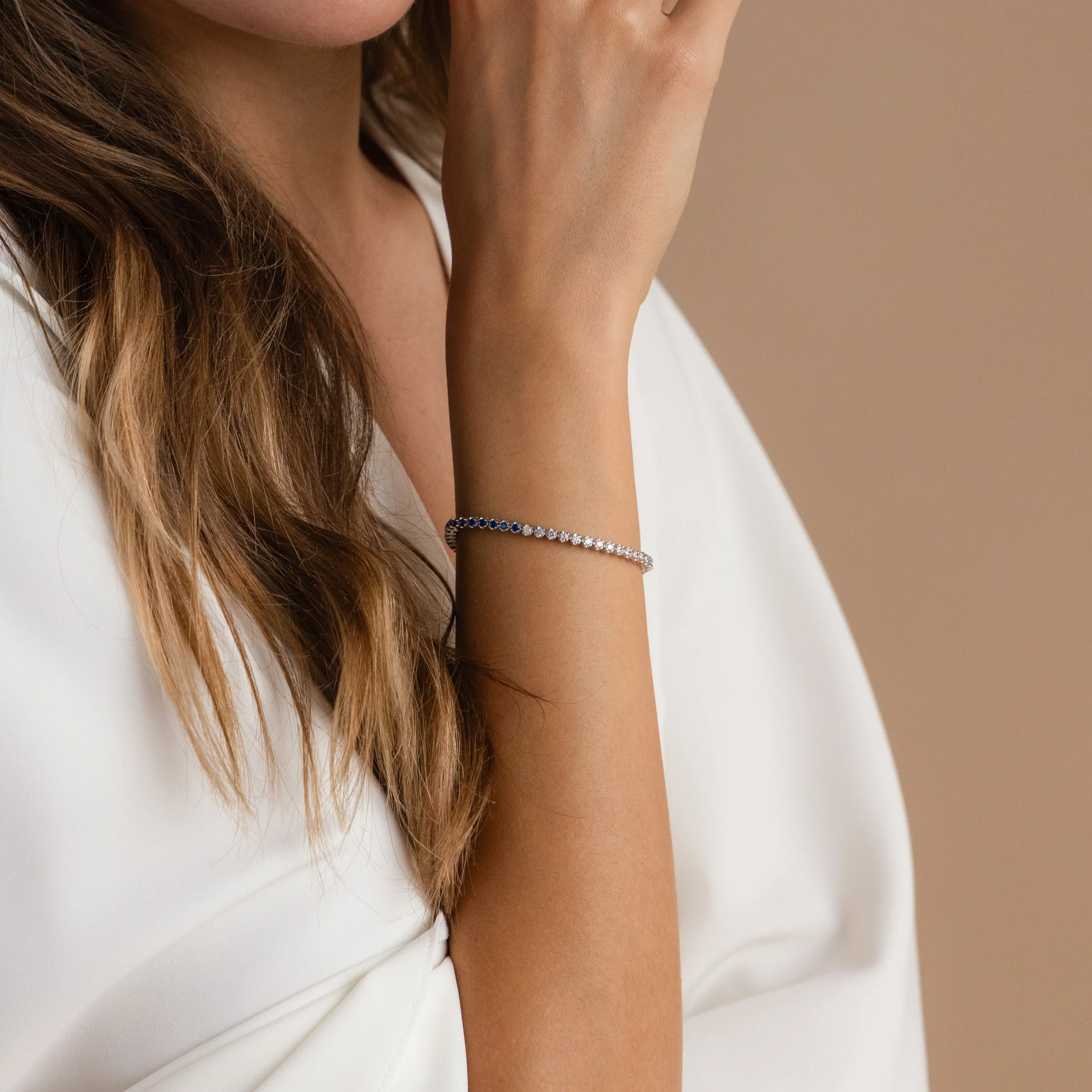 Blue Diamond Tennis Bracelet - Image 3