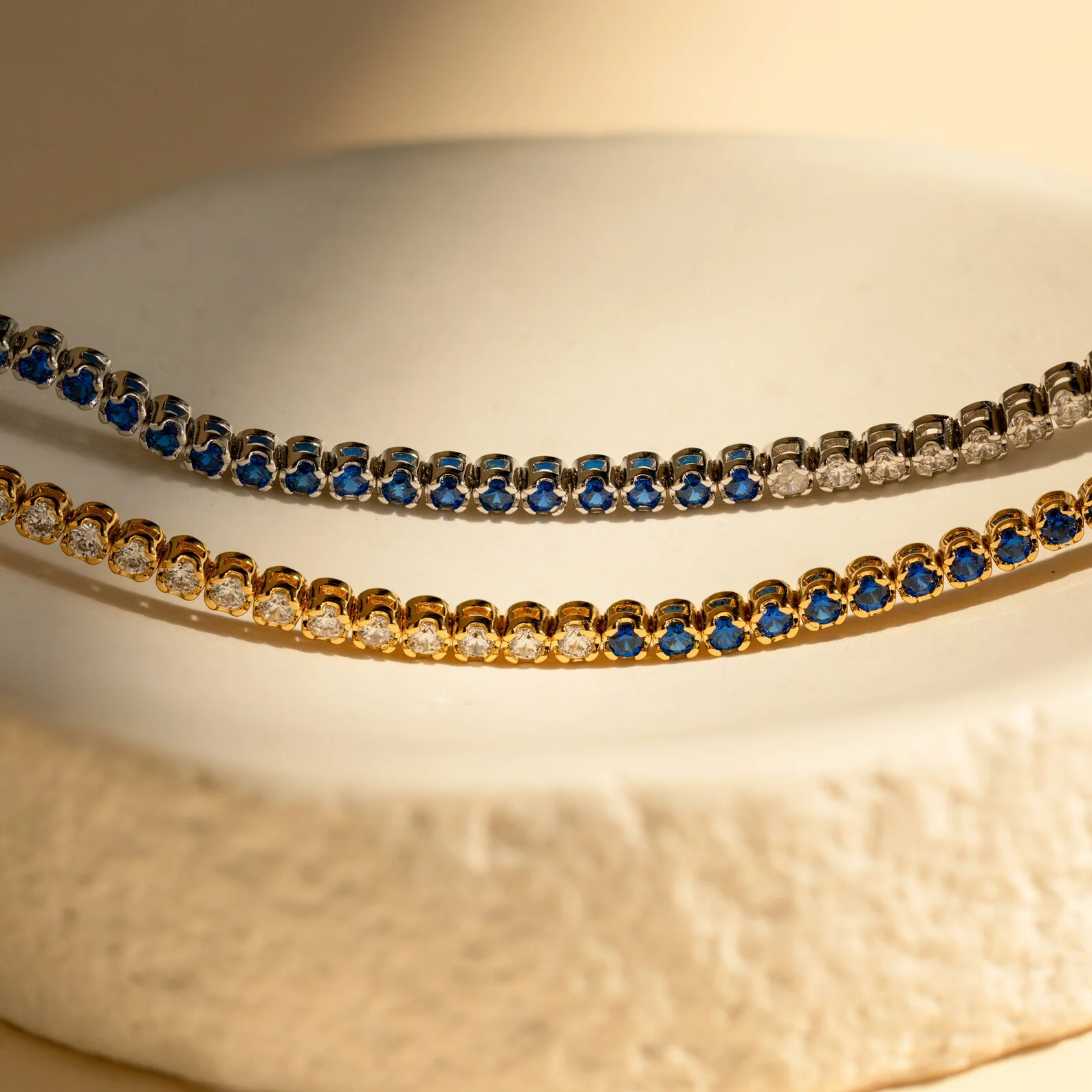 Blue Diamond Tennis Bracelet - Image 4