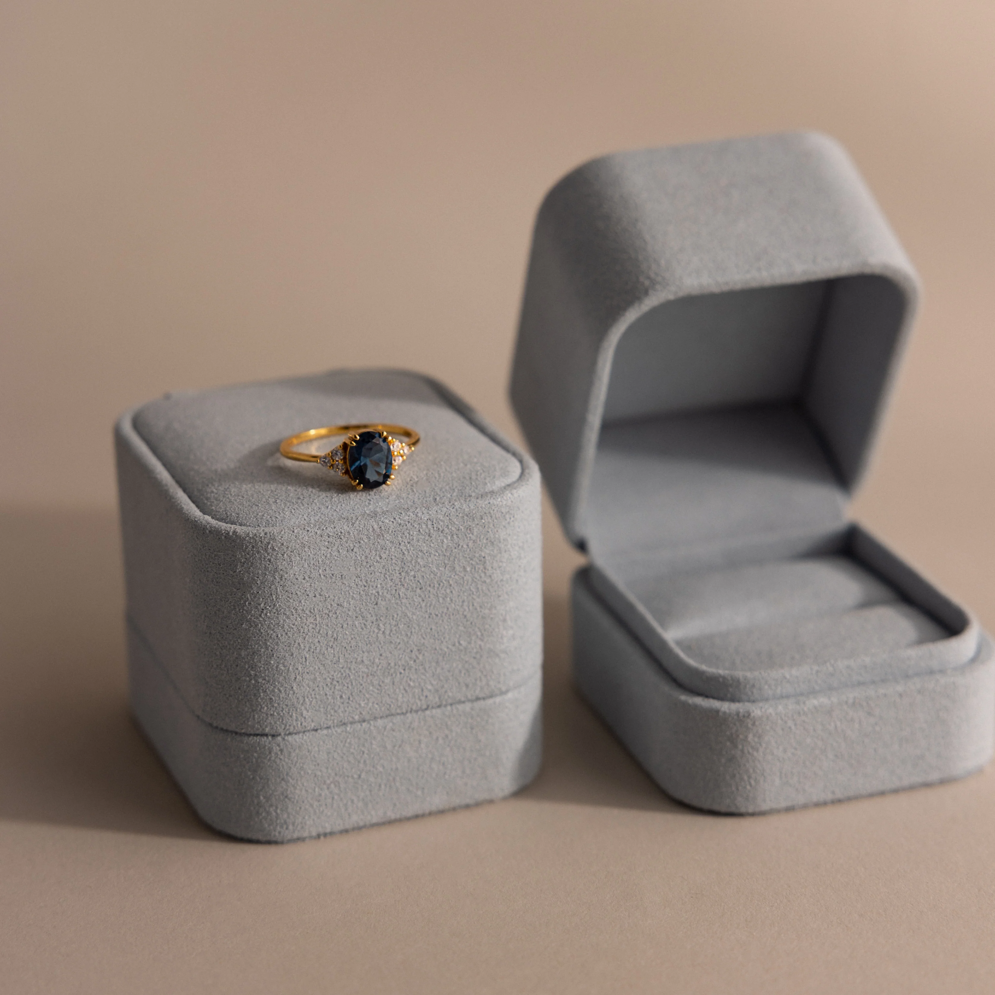 Blue Suede Ring Box - Image 2