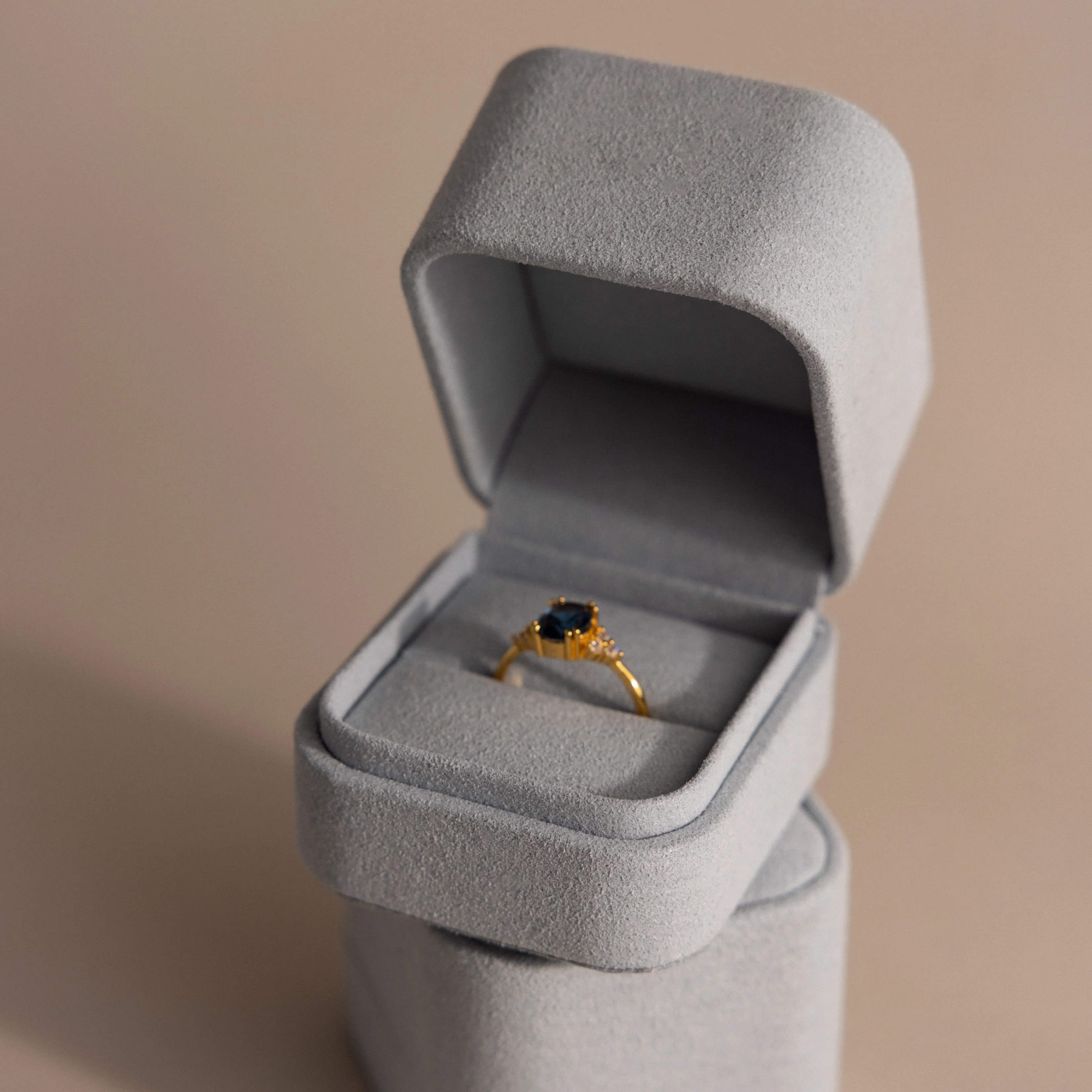 Blue Suede Ring Box - Image 6