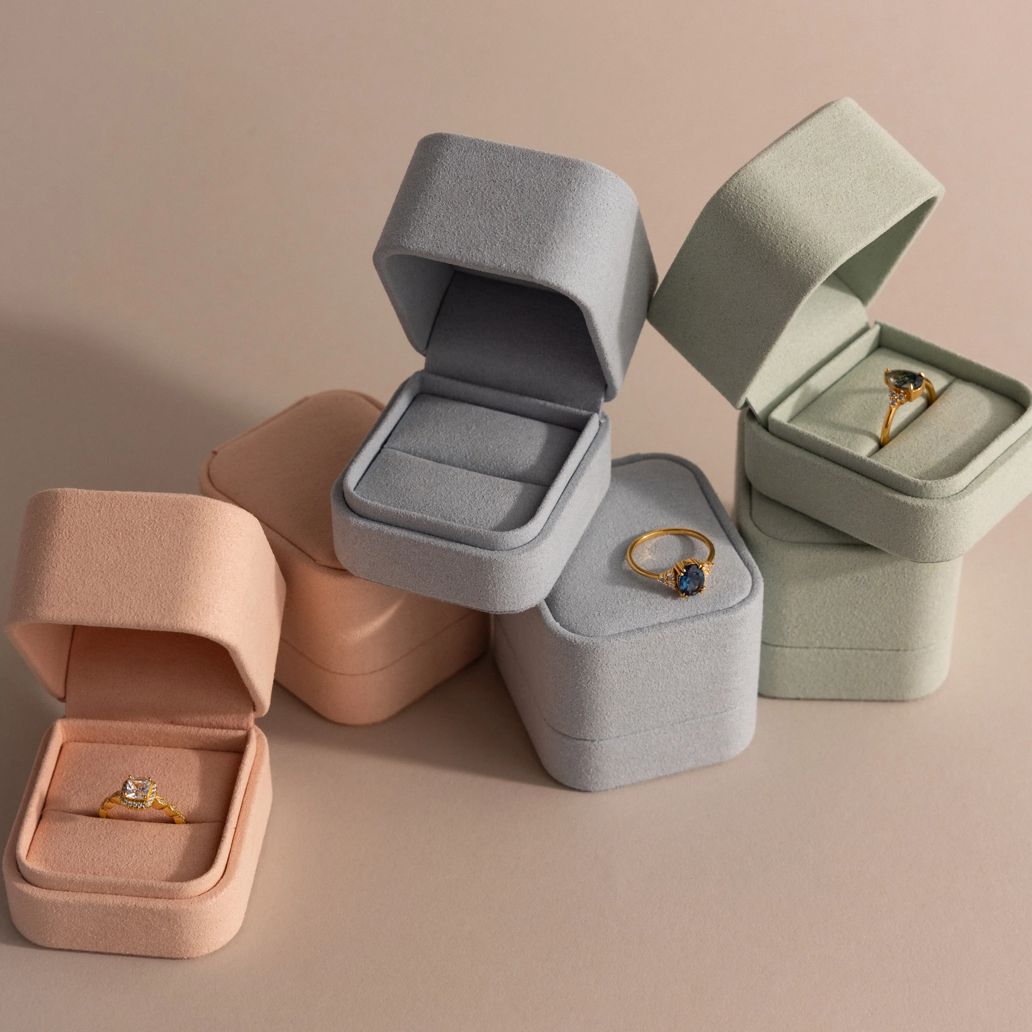 Blue Suede Ring Box - Image 8