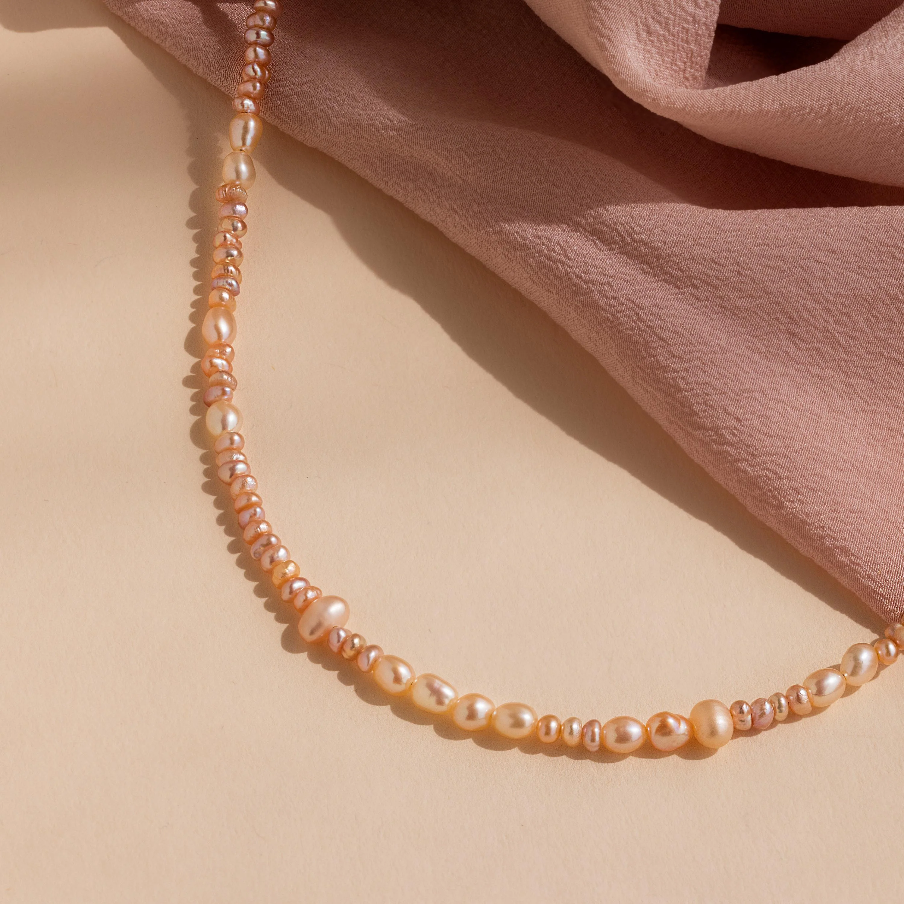 Blush Pearl Beaded Necklace - Image 2