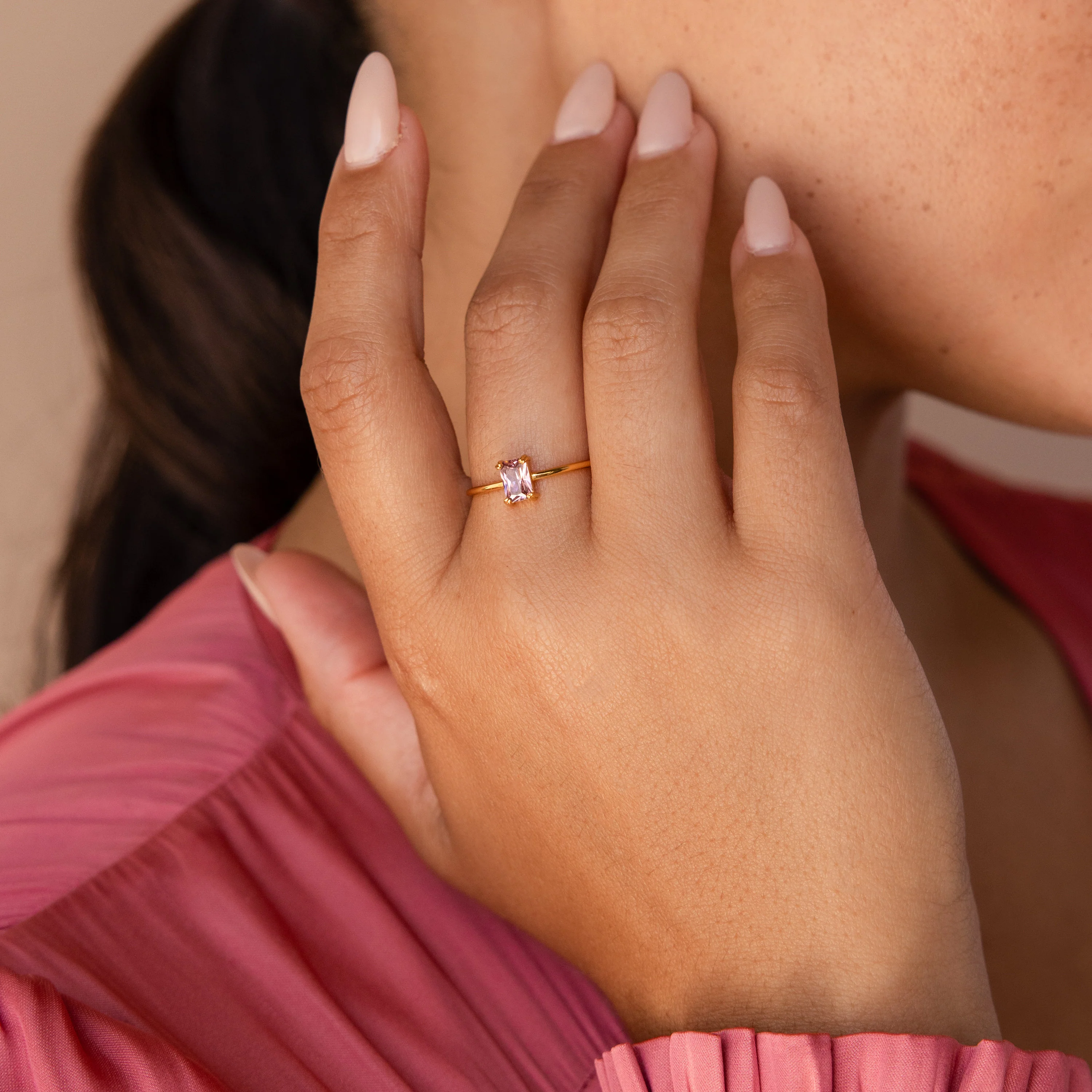 Blush Pink Emerald Ring - Image 2