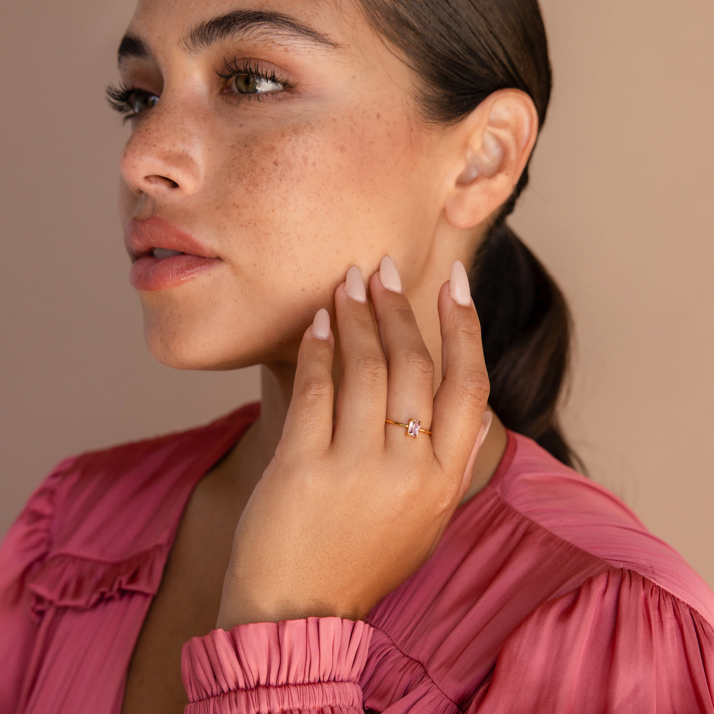 Blush Pink Emerald Ring - Image 5
