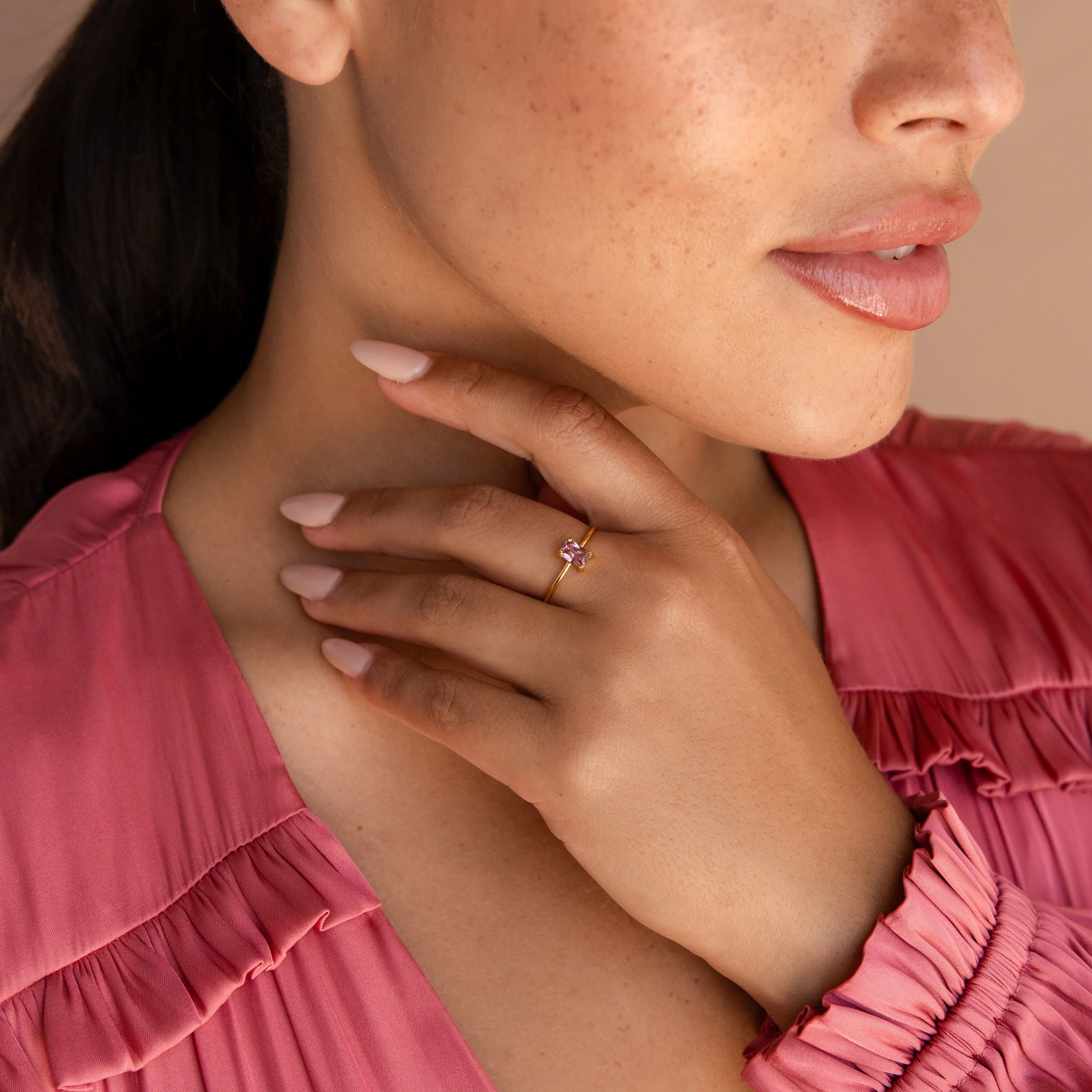 Blush Pink Emerald Ring - Image 7