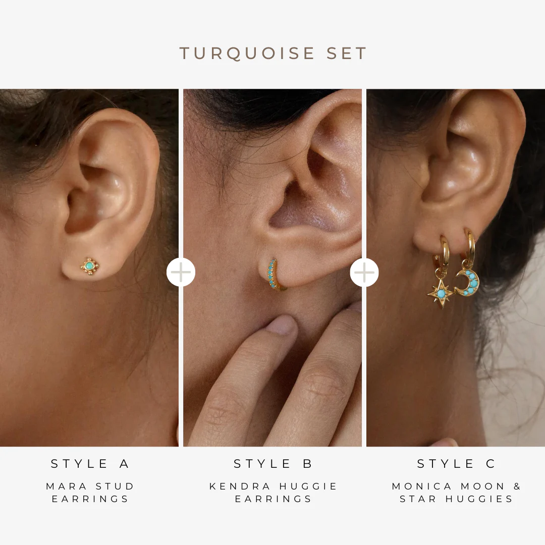 Boho Turquoise Earring Set - Image 2