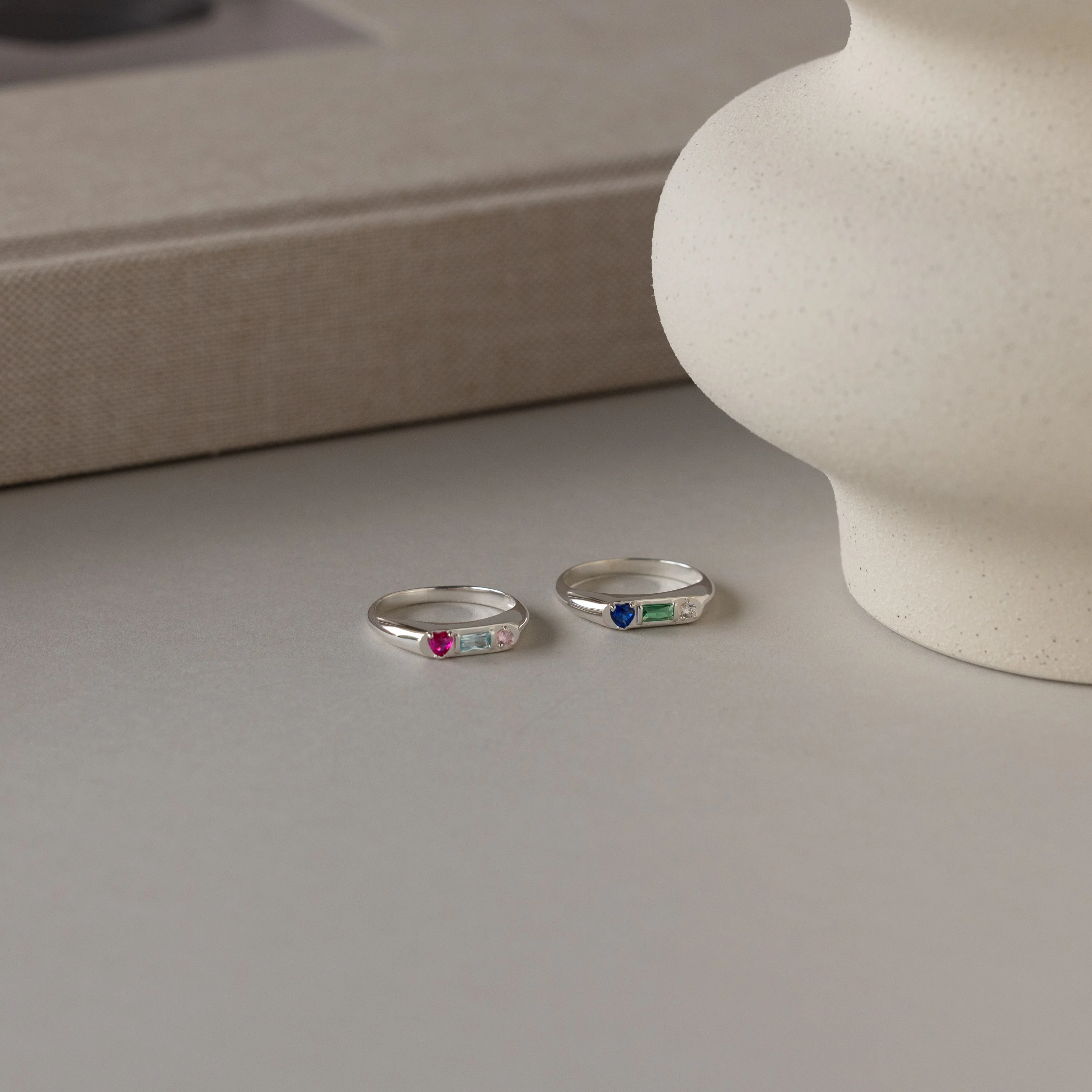 Bold Birthstone Signet Ring in Silver - Image 3