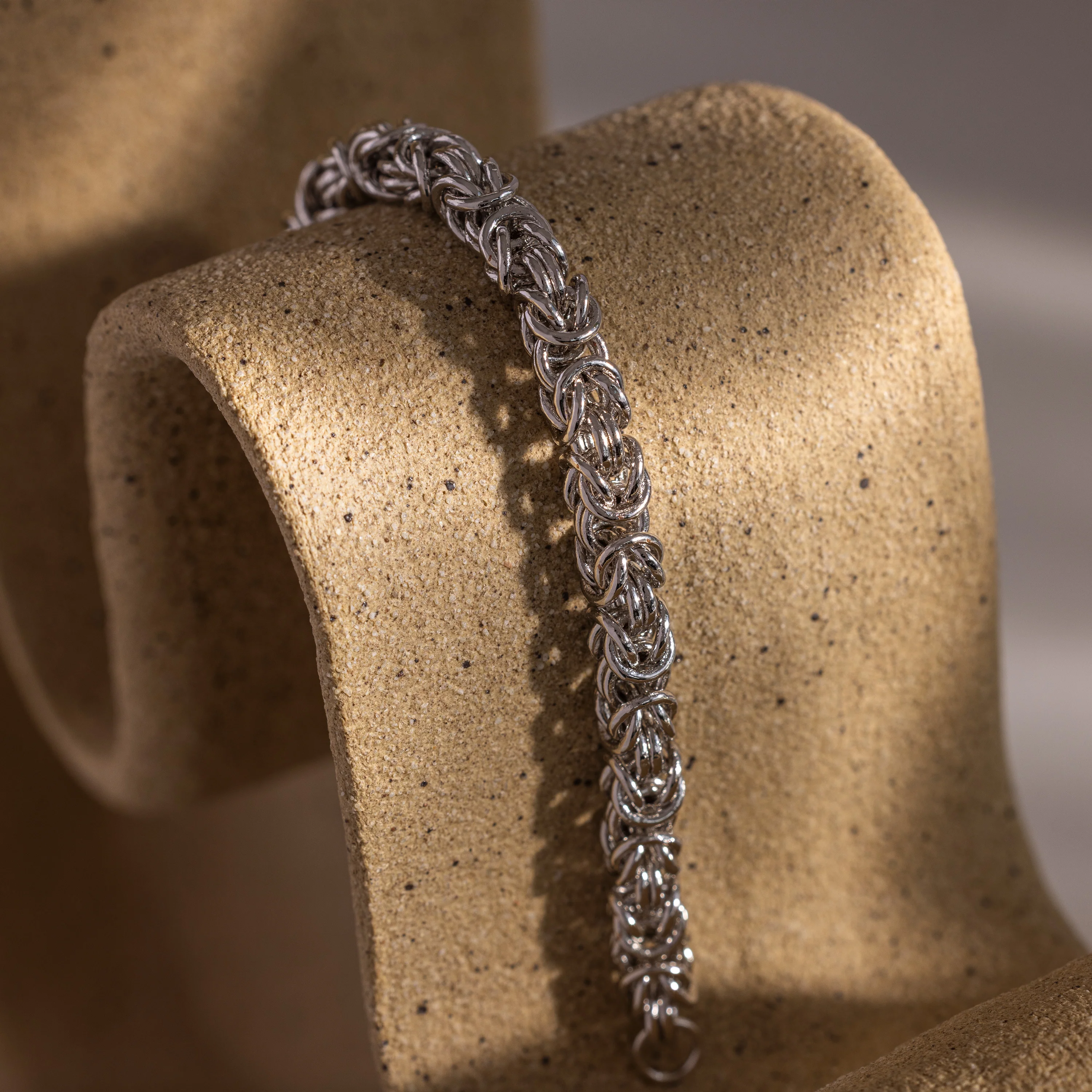 Bold Byzantine Bracelet in Silver - Image 5
