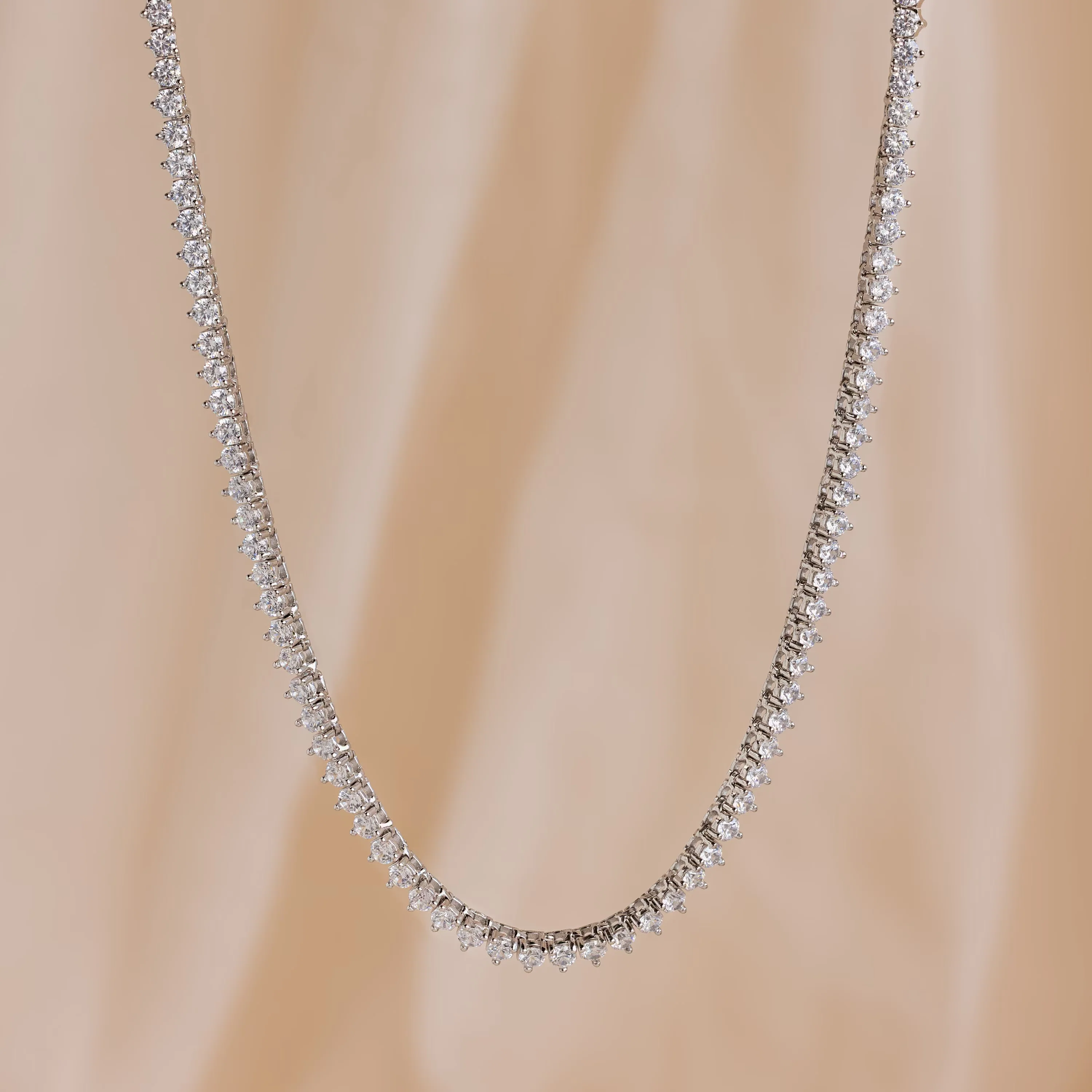 3 Prong Tennis Necklace - Image 7