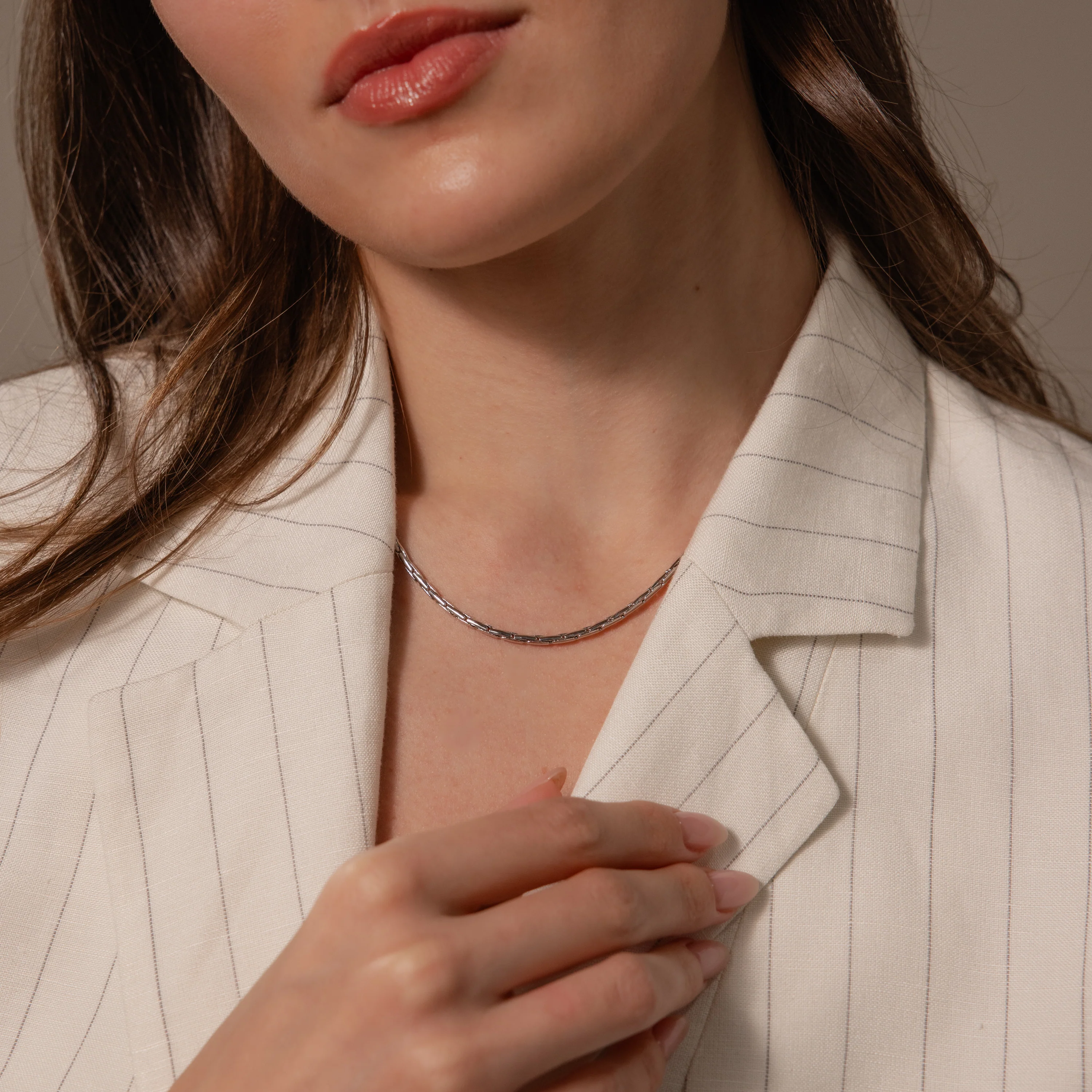 Bold Link Chain Necklace in Silver - Image 6
