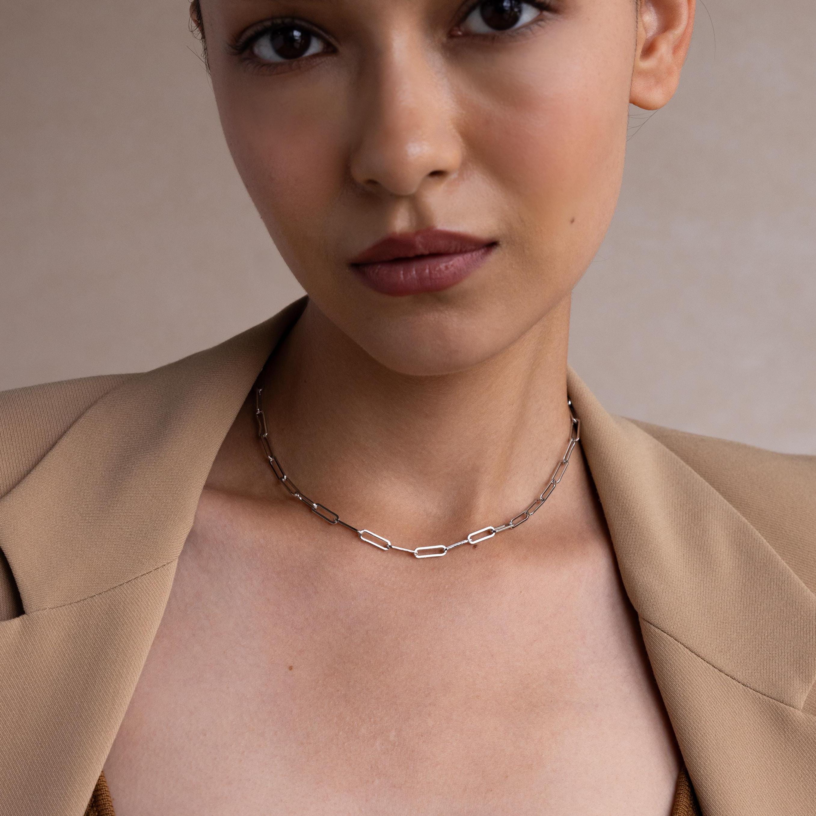 Bold Paperclip Chain Necklace - Image 4