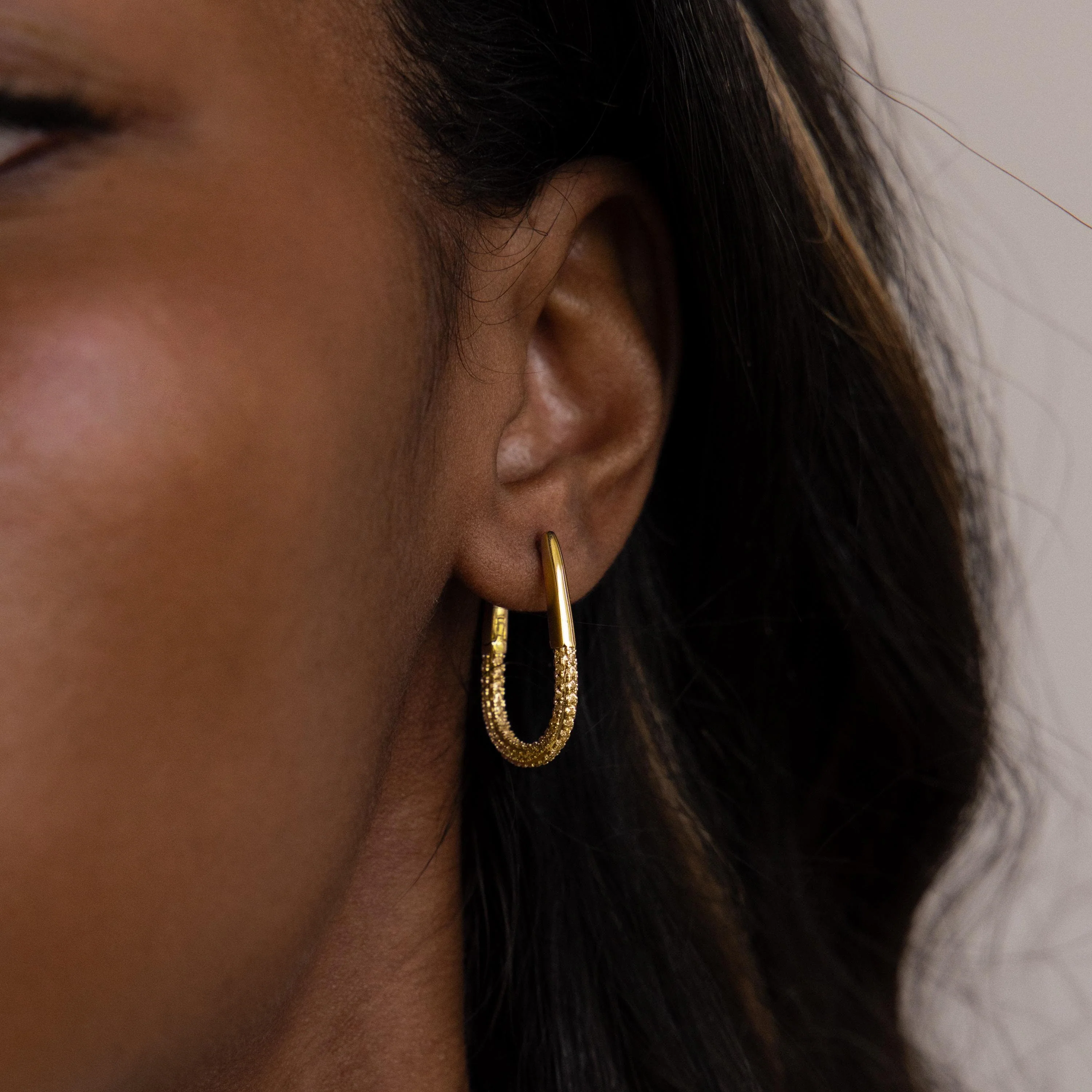 Bold Pave Oval Hoops - Image 2