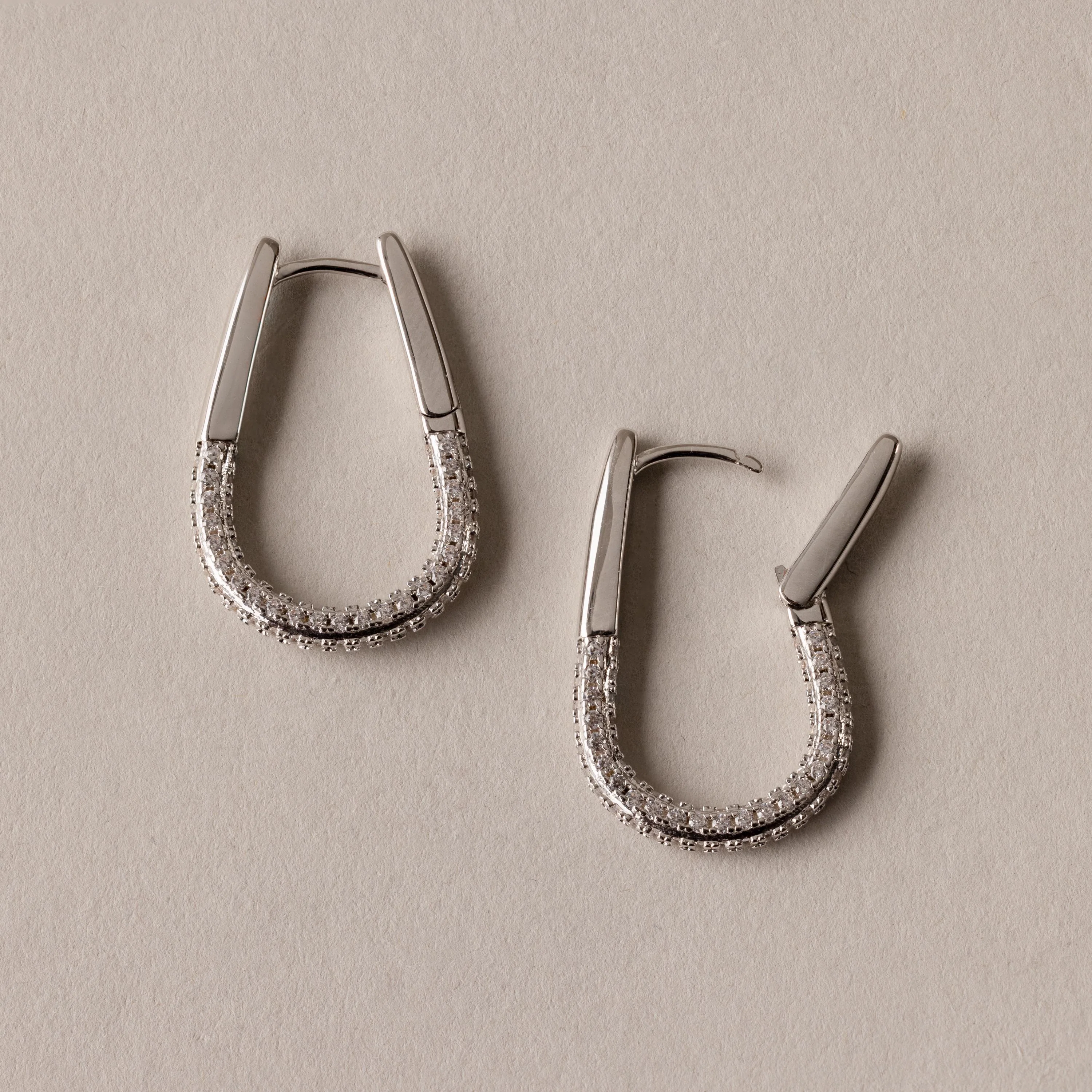 Bold Pave Oval Hoops - Image 4