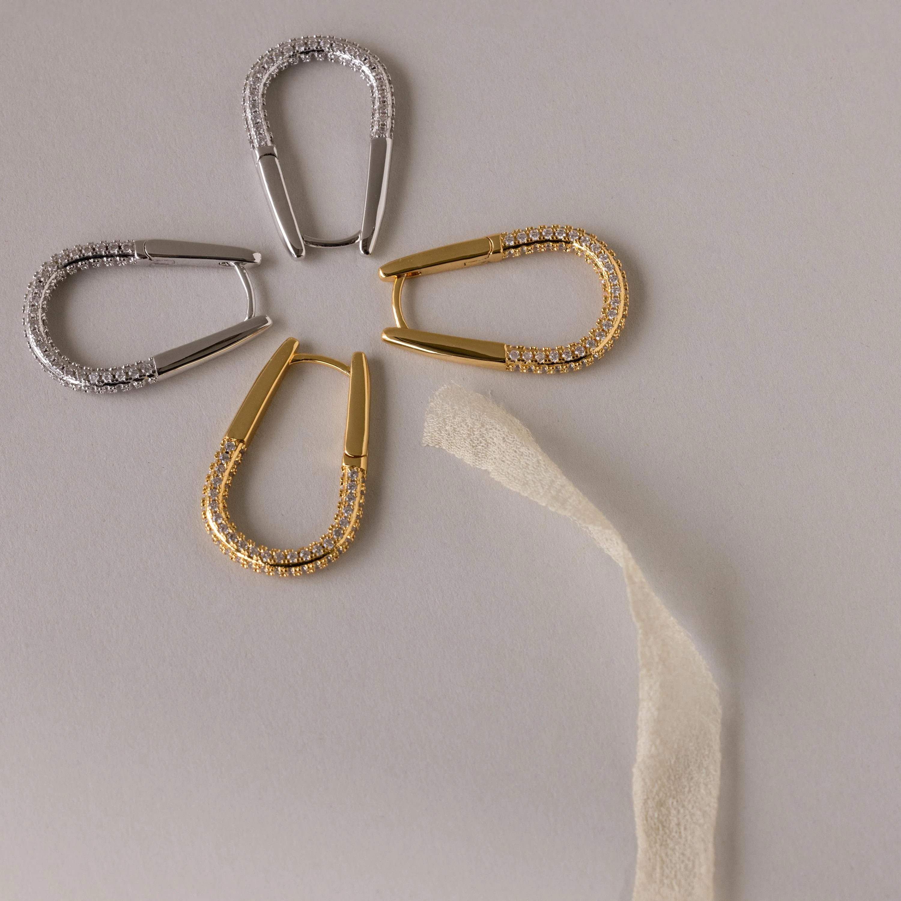Bold Pave Oval Hoops - Image 7