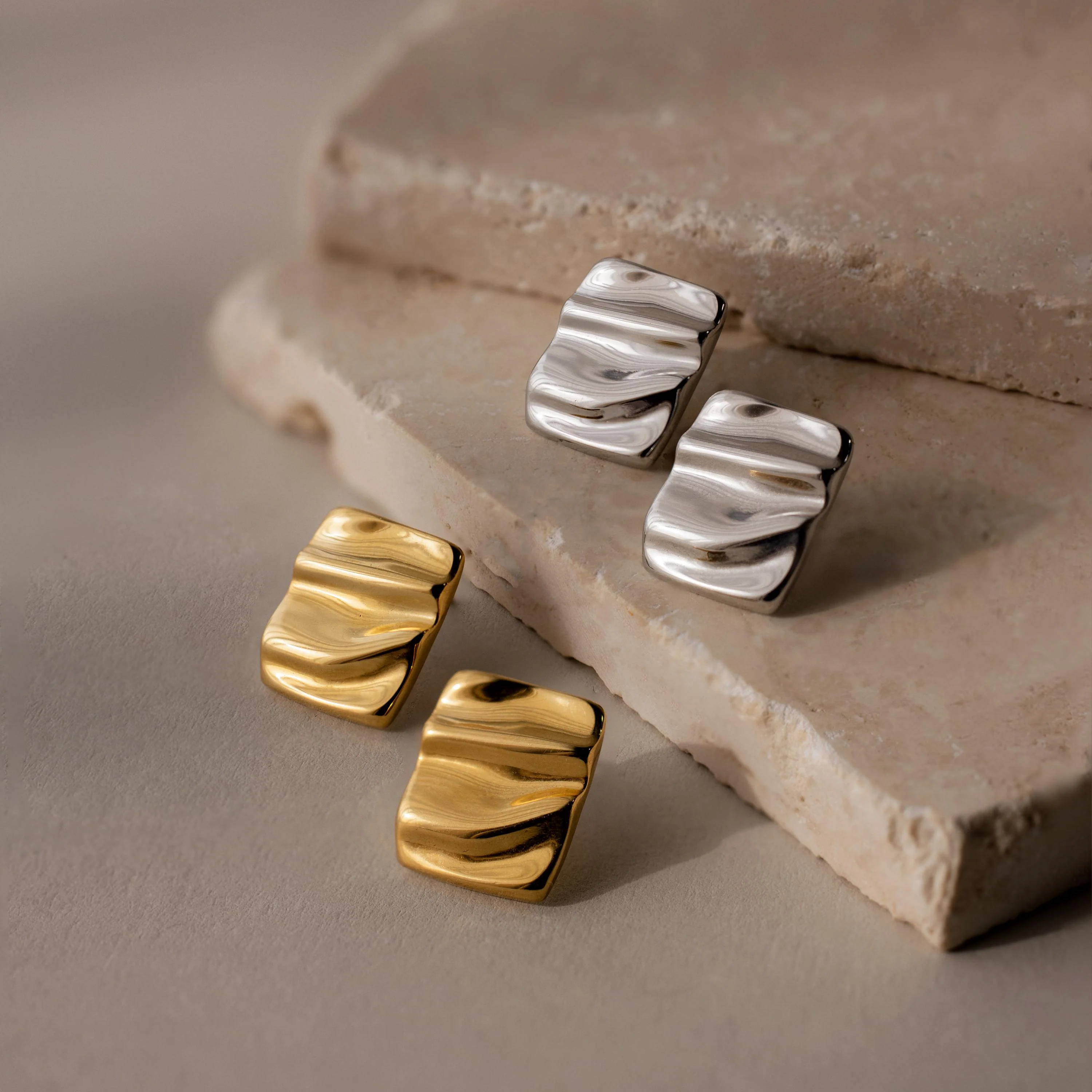 Bold Square Wave Studs - Image 7