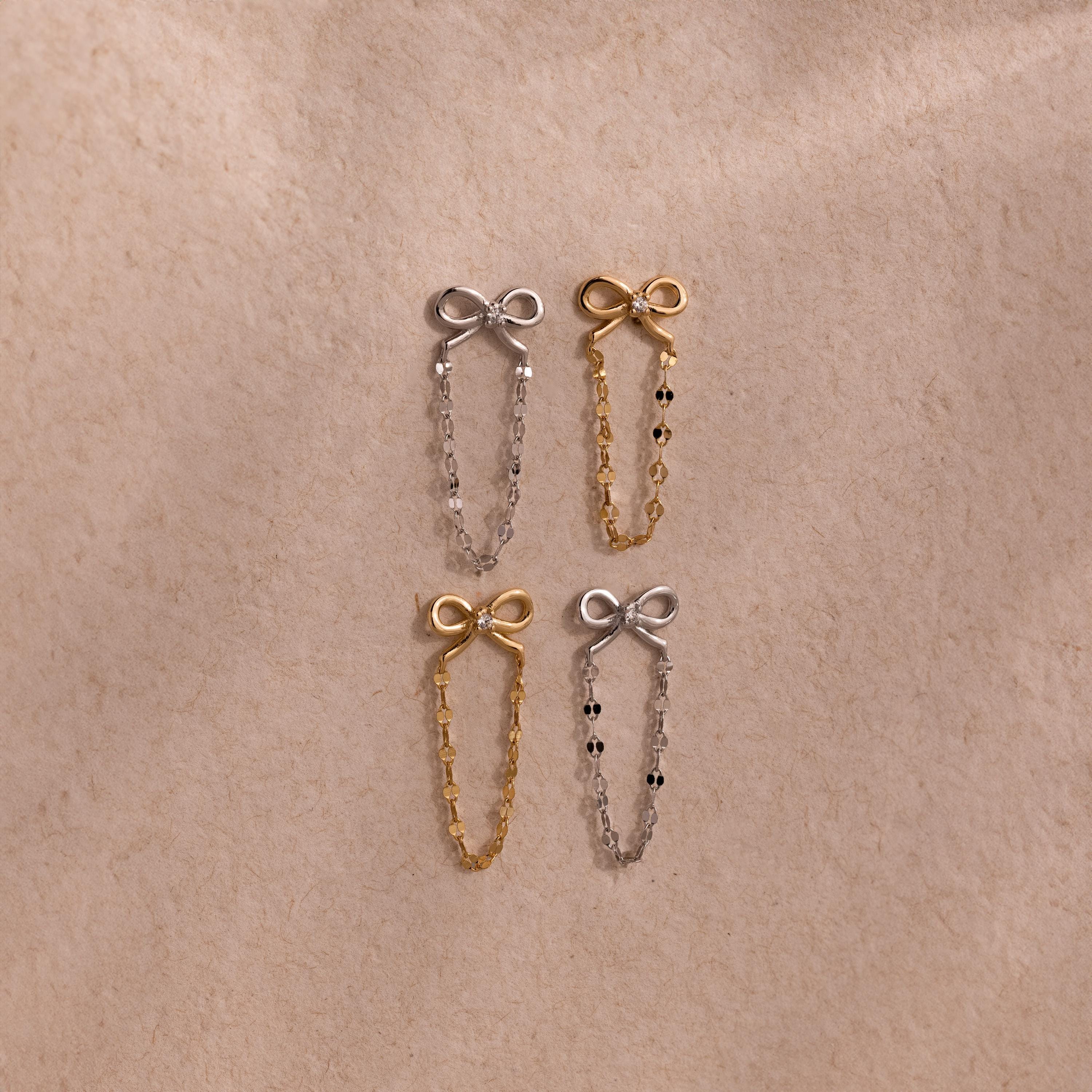 Bow Chain Studs - Image 4