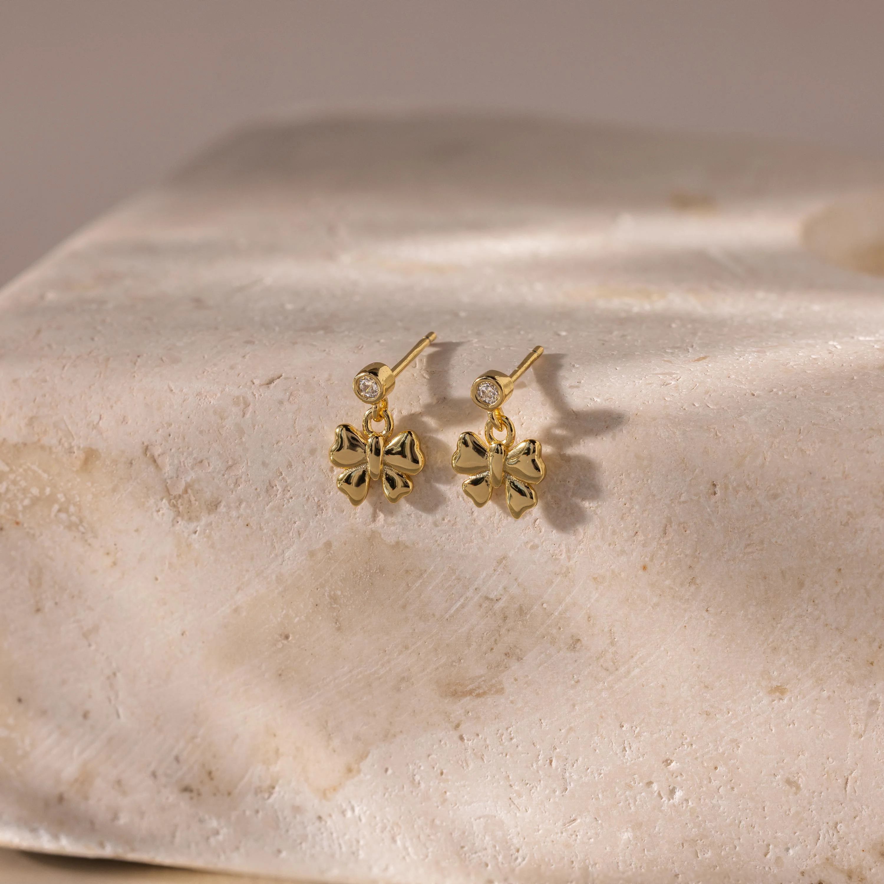Bow Drop Studs in 18K Gold - Image 5