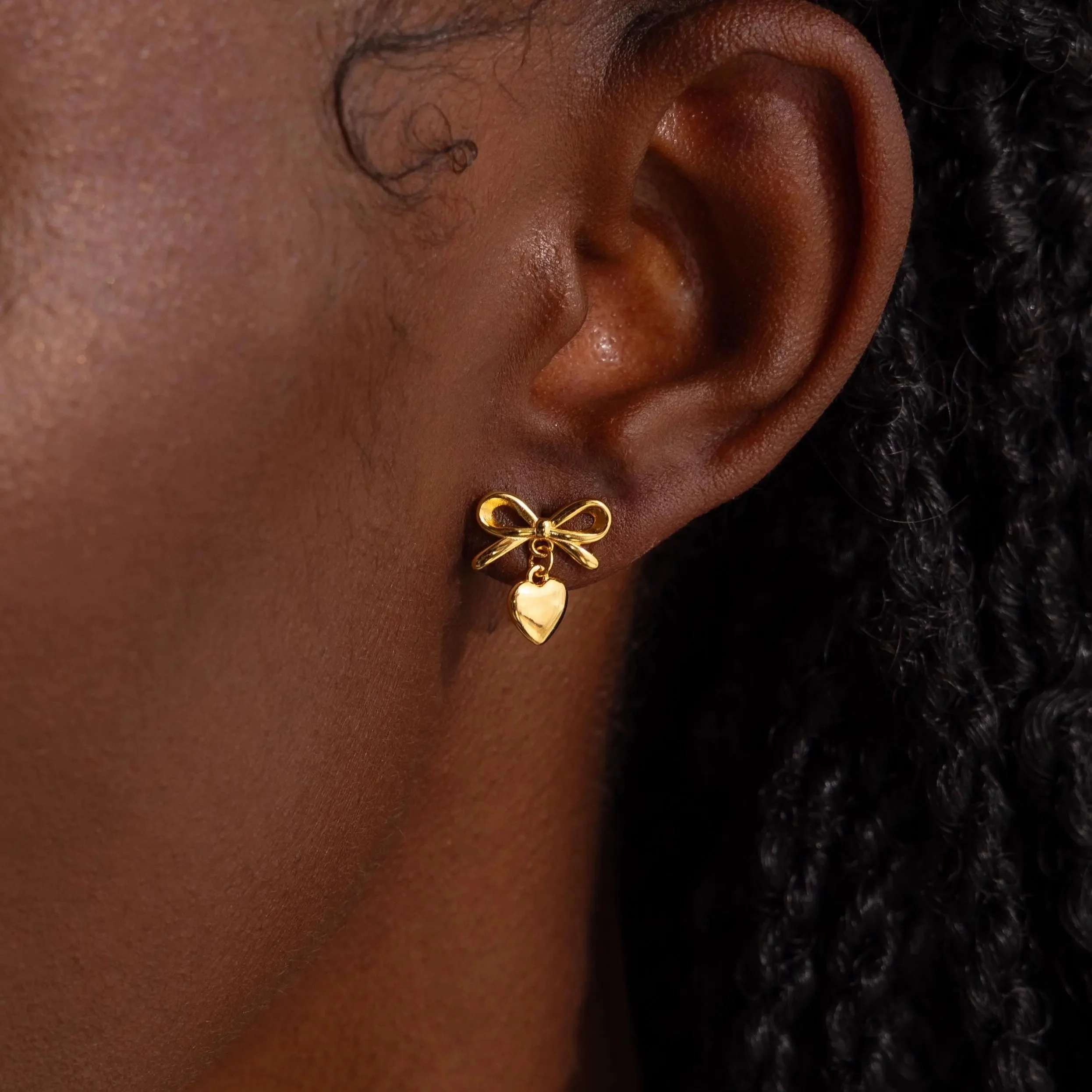 Bow Heart Studs - Image 2