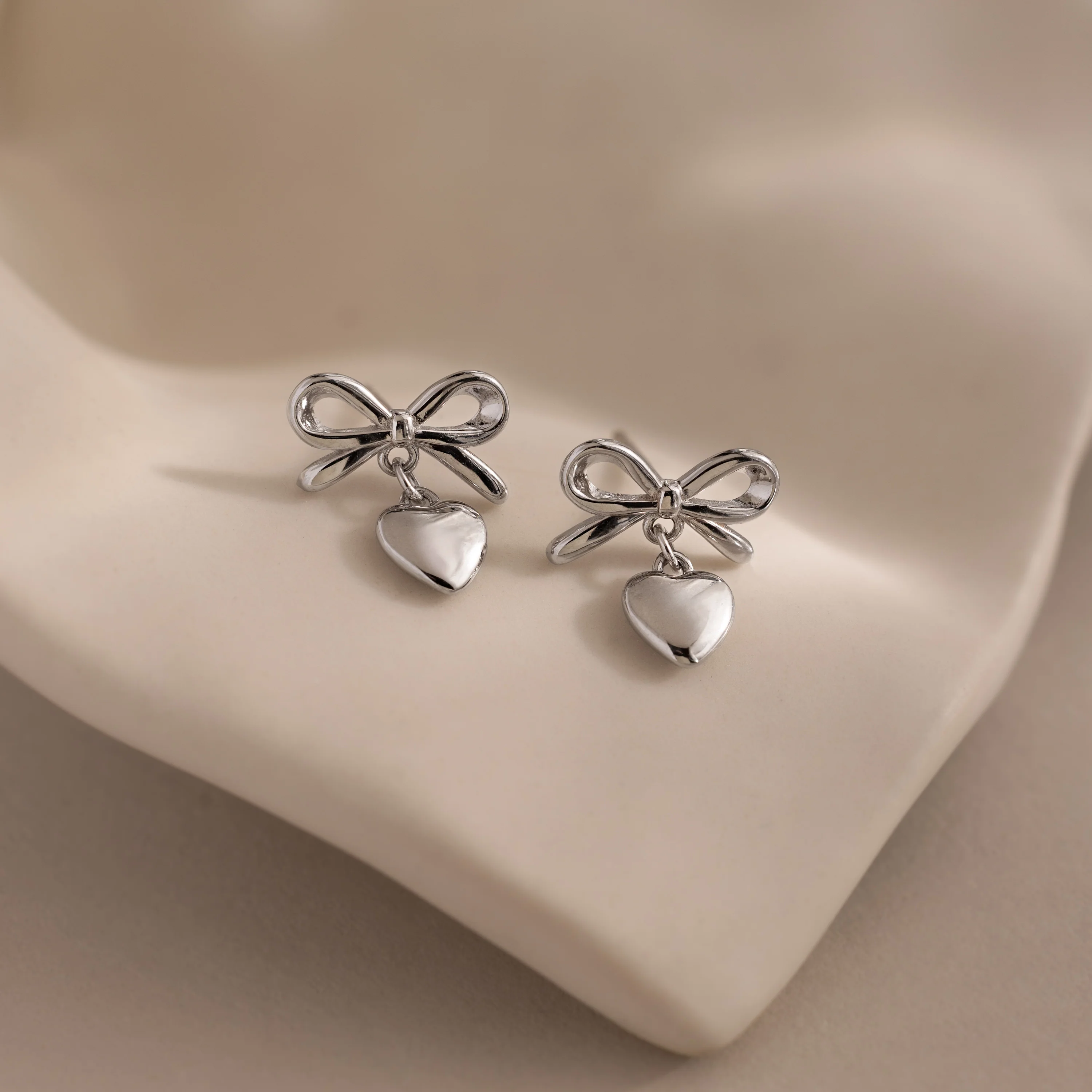 Bow Heart Studs - Image 5