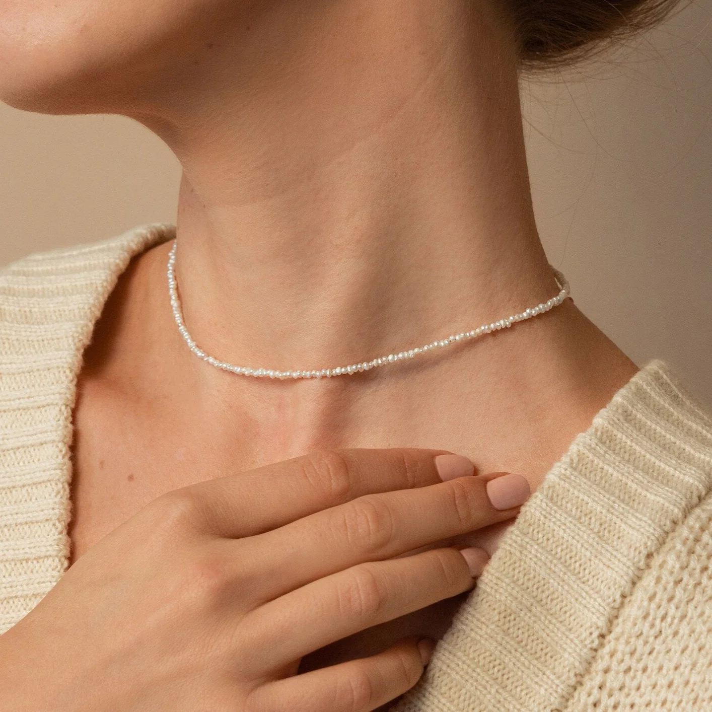 Brinley Pearl Choker in 18K Gold - Image 2