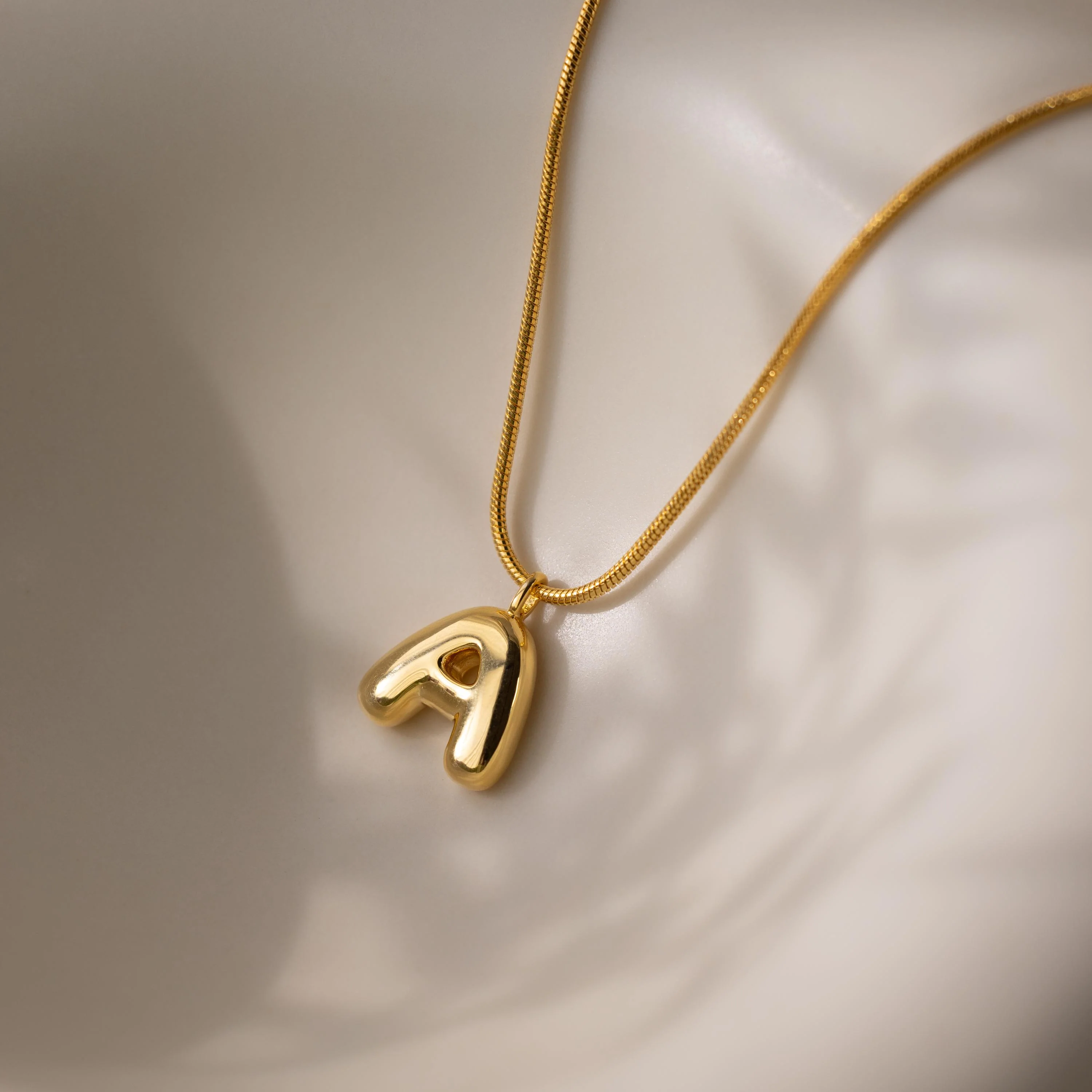 Bubble Letter Necklace in 18K Gold - Image 8