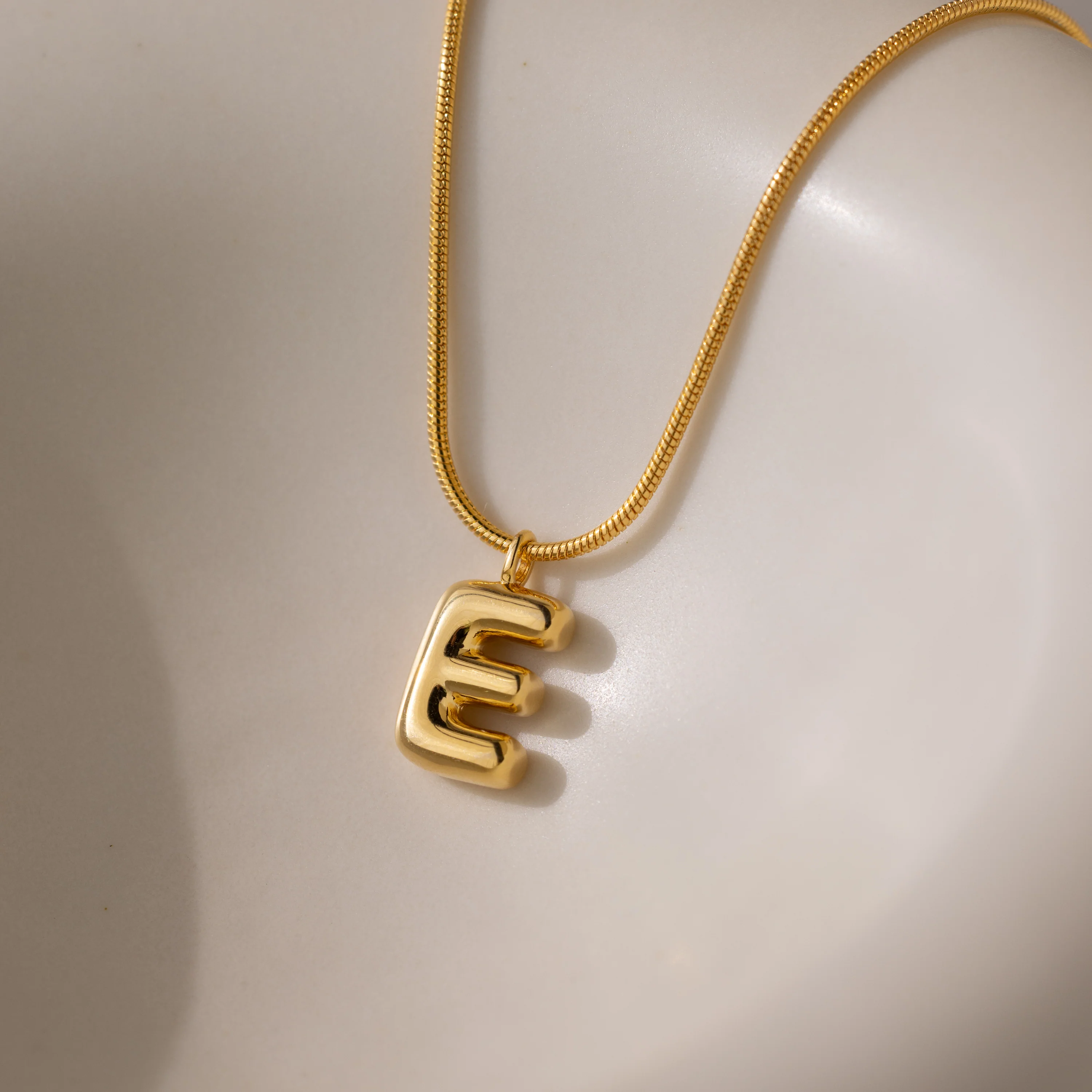 Bubble Letter Necklace in 18K Gold - Image 12