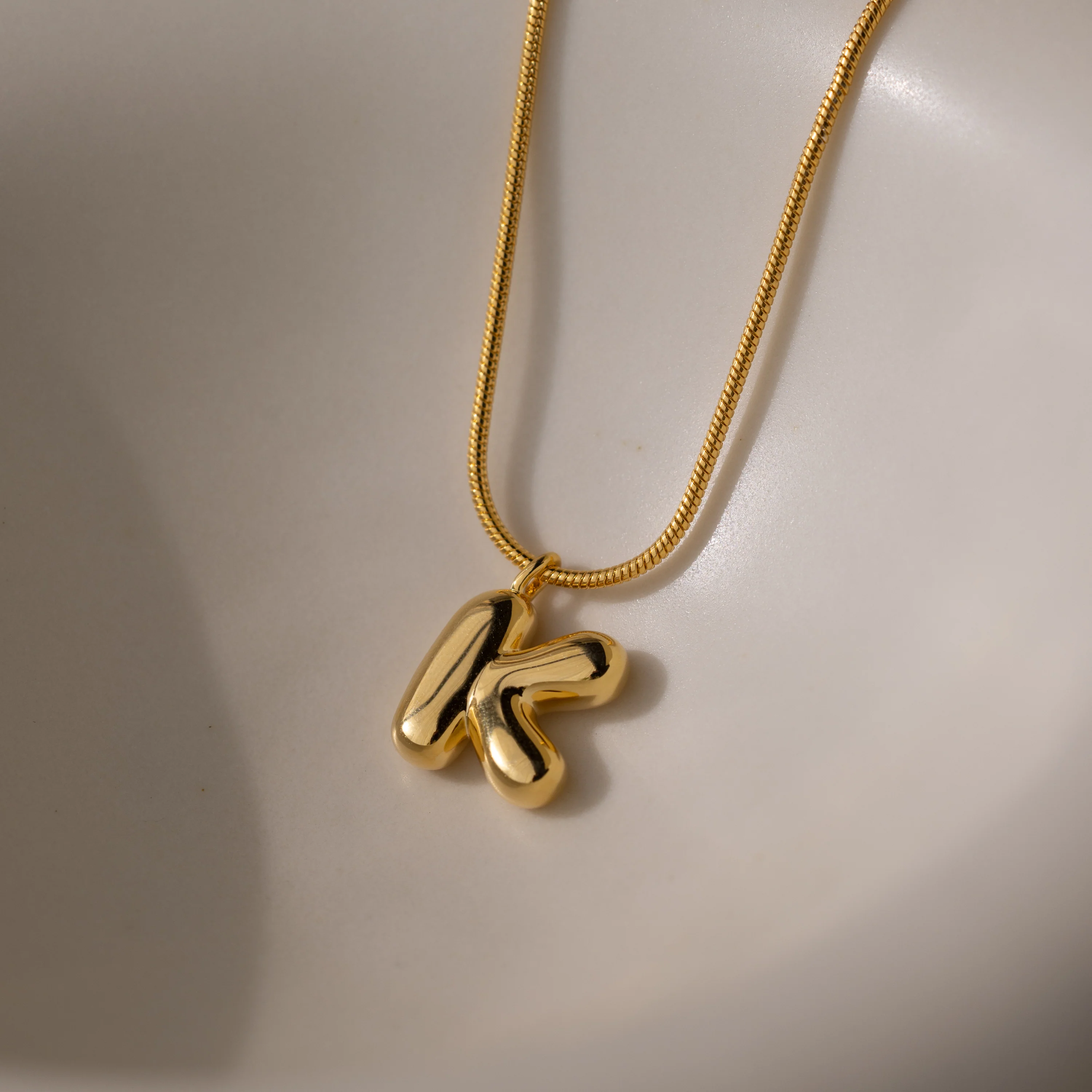 Bubble Letter Necklace in 18K Gold - Image 18
