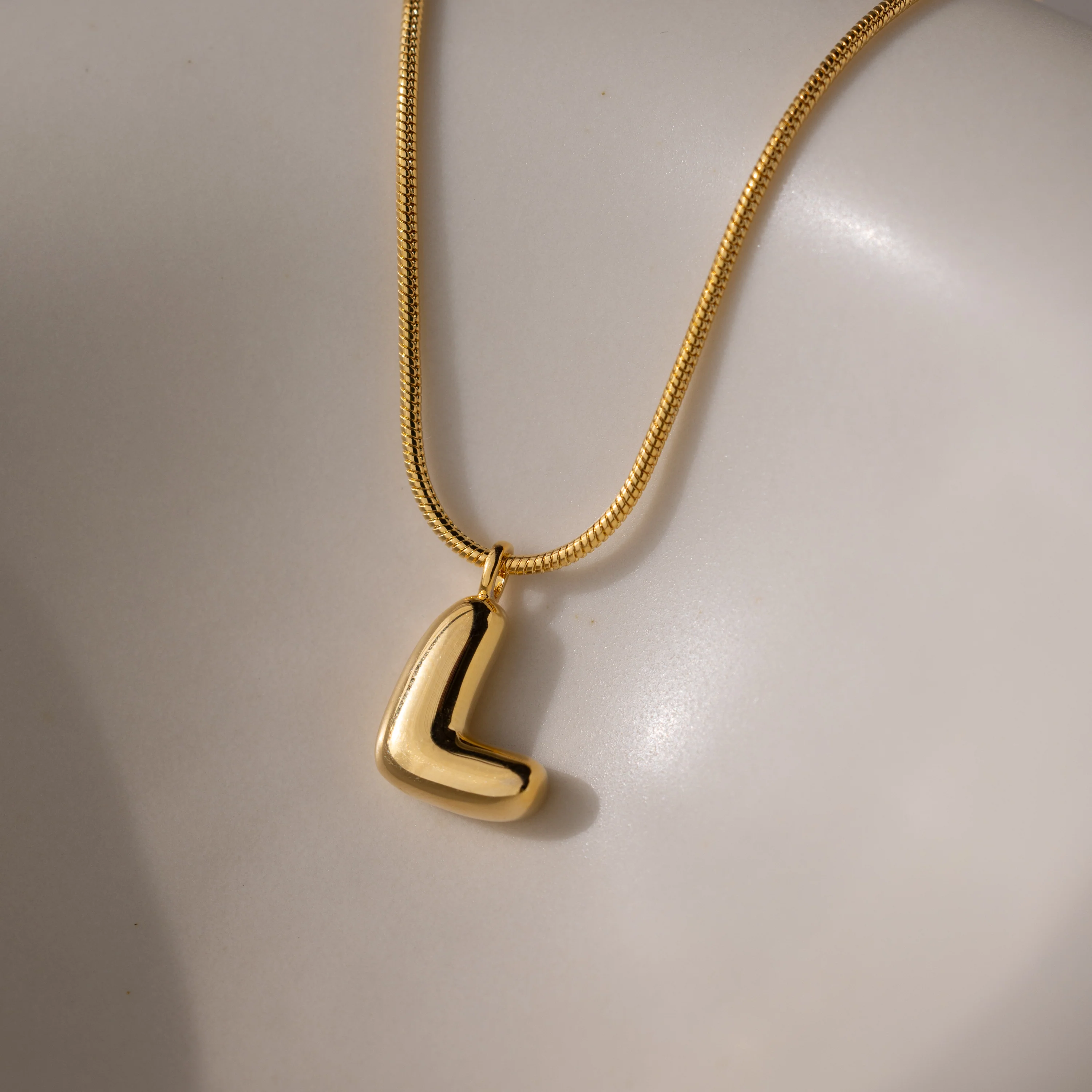 Bubble Letter Necklace in 18K Gold - Image 19