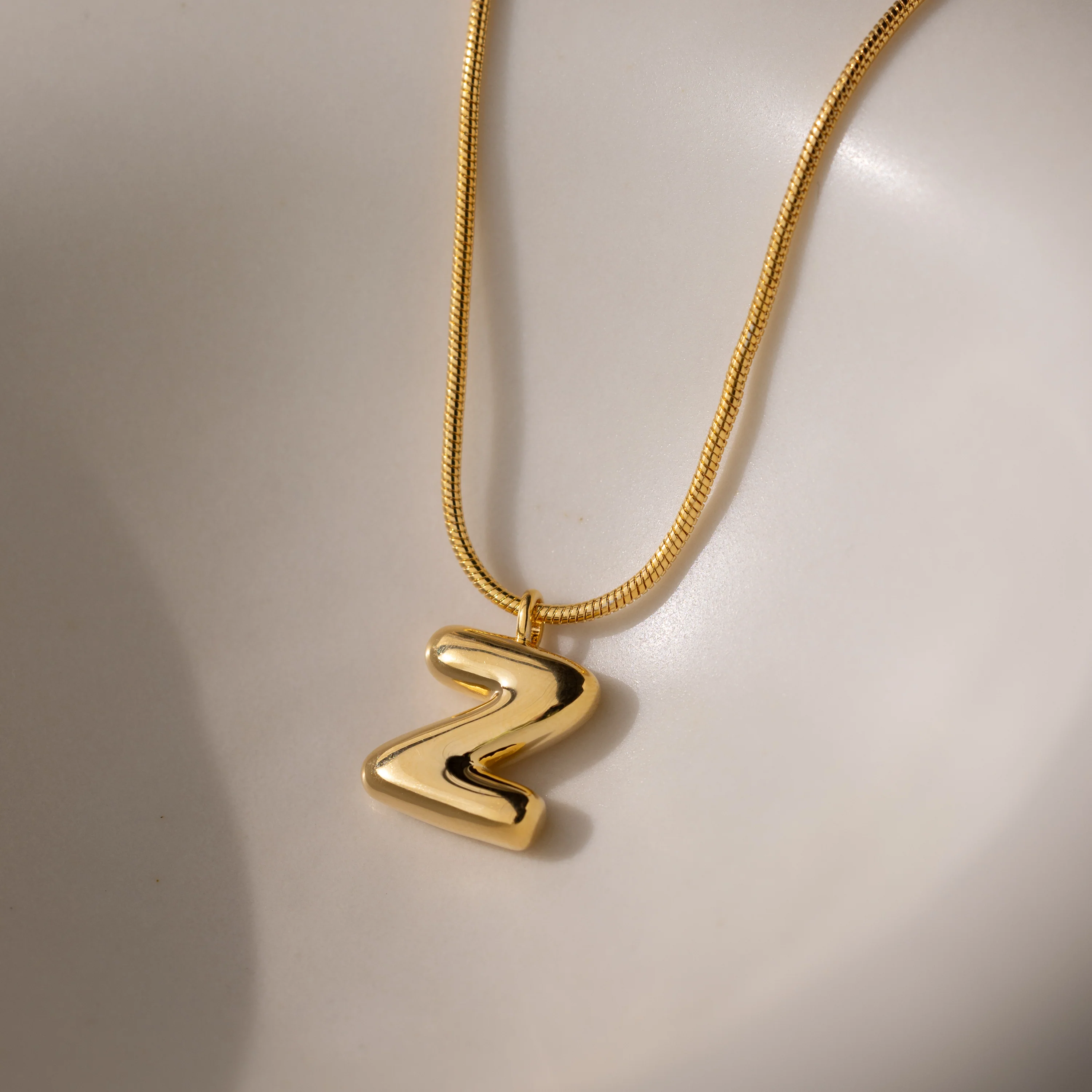 Bubble Letter Necklace in 18K Gold - Image 33