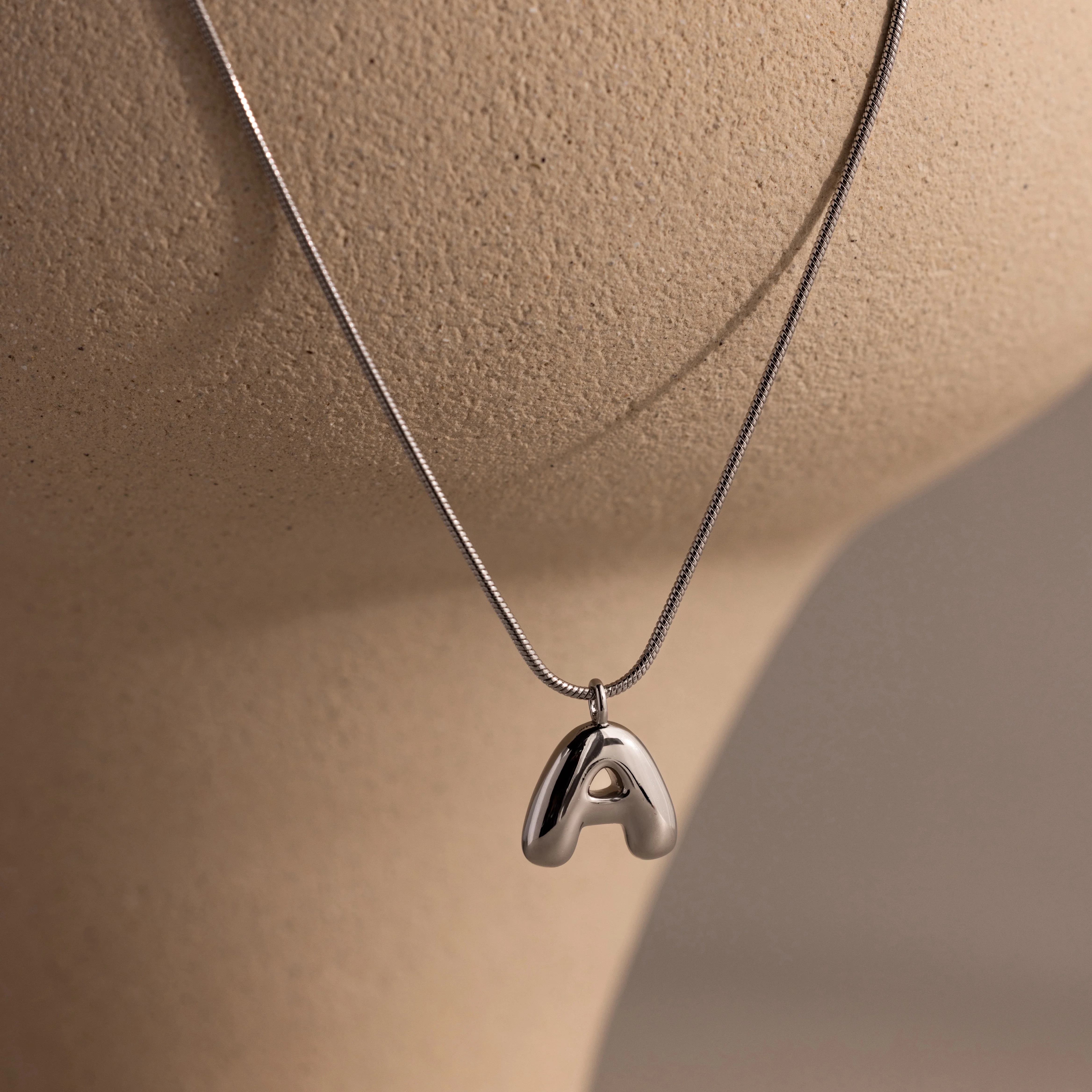 Bubble Letter Necklace in Silver - Image 20