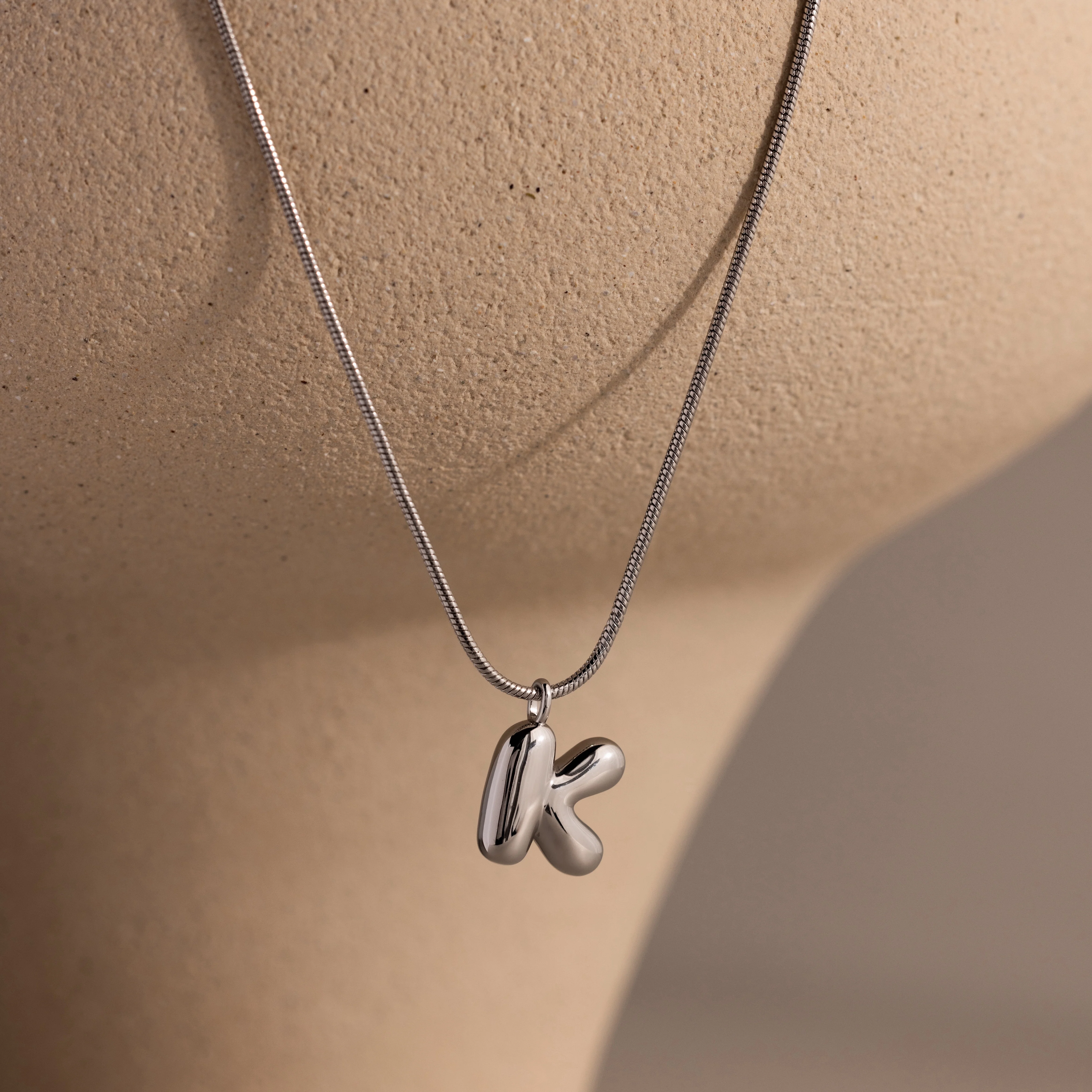 Bubble Letter Necklace in Silver - Image 28