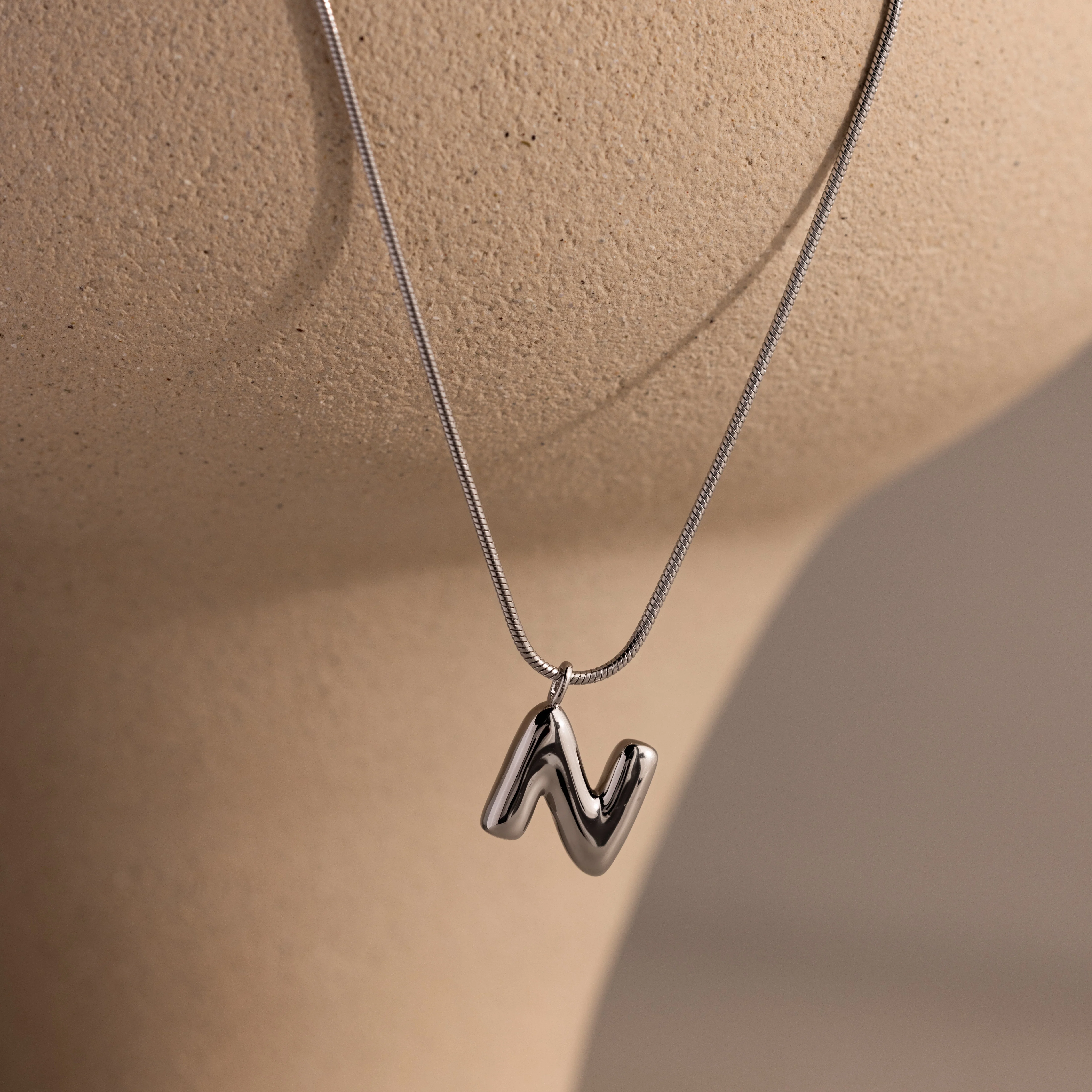 Bubble Letter Necklace in Silver - Image 8