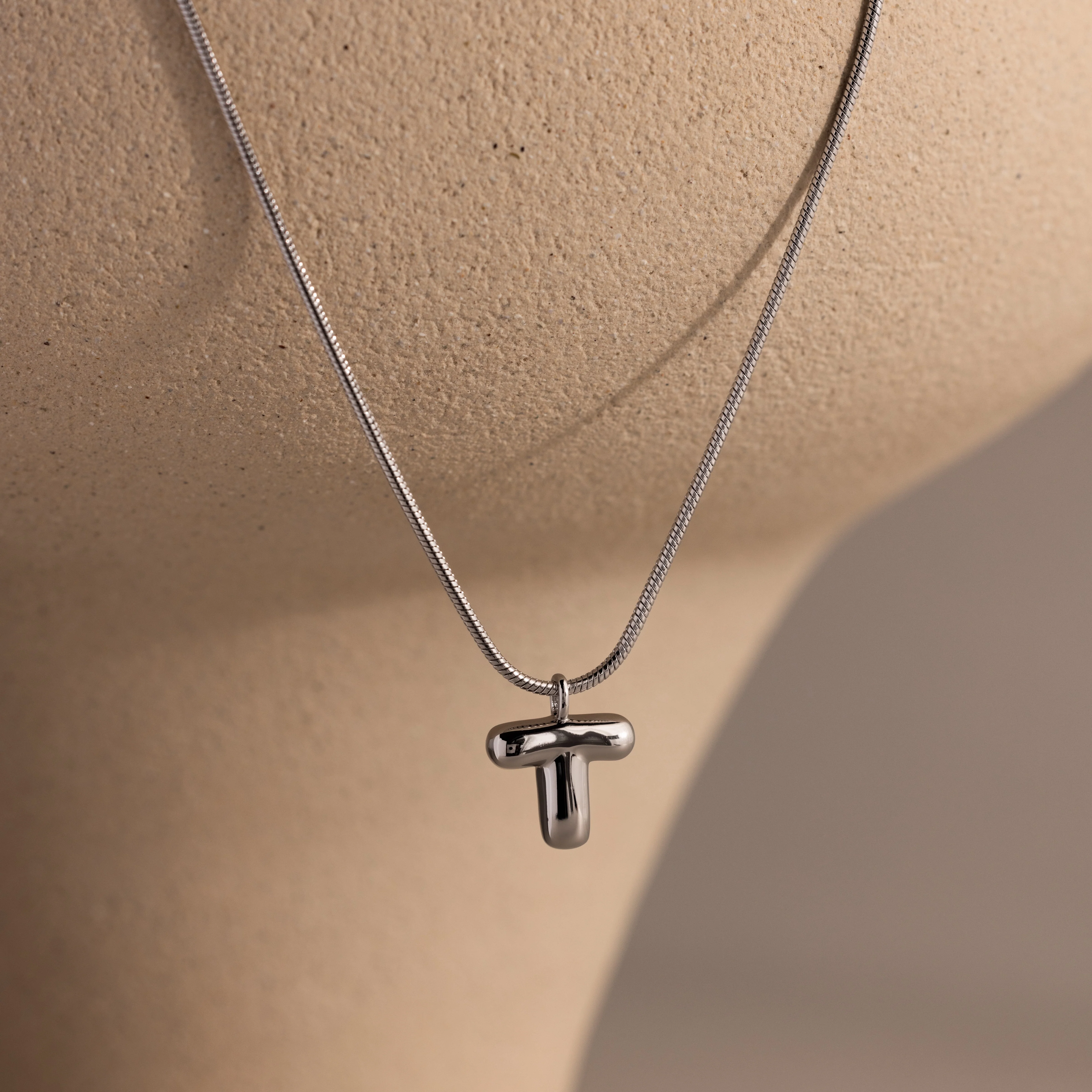 Bubble Letter Necklace in Silver - Image 7