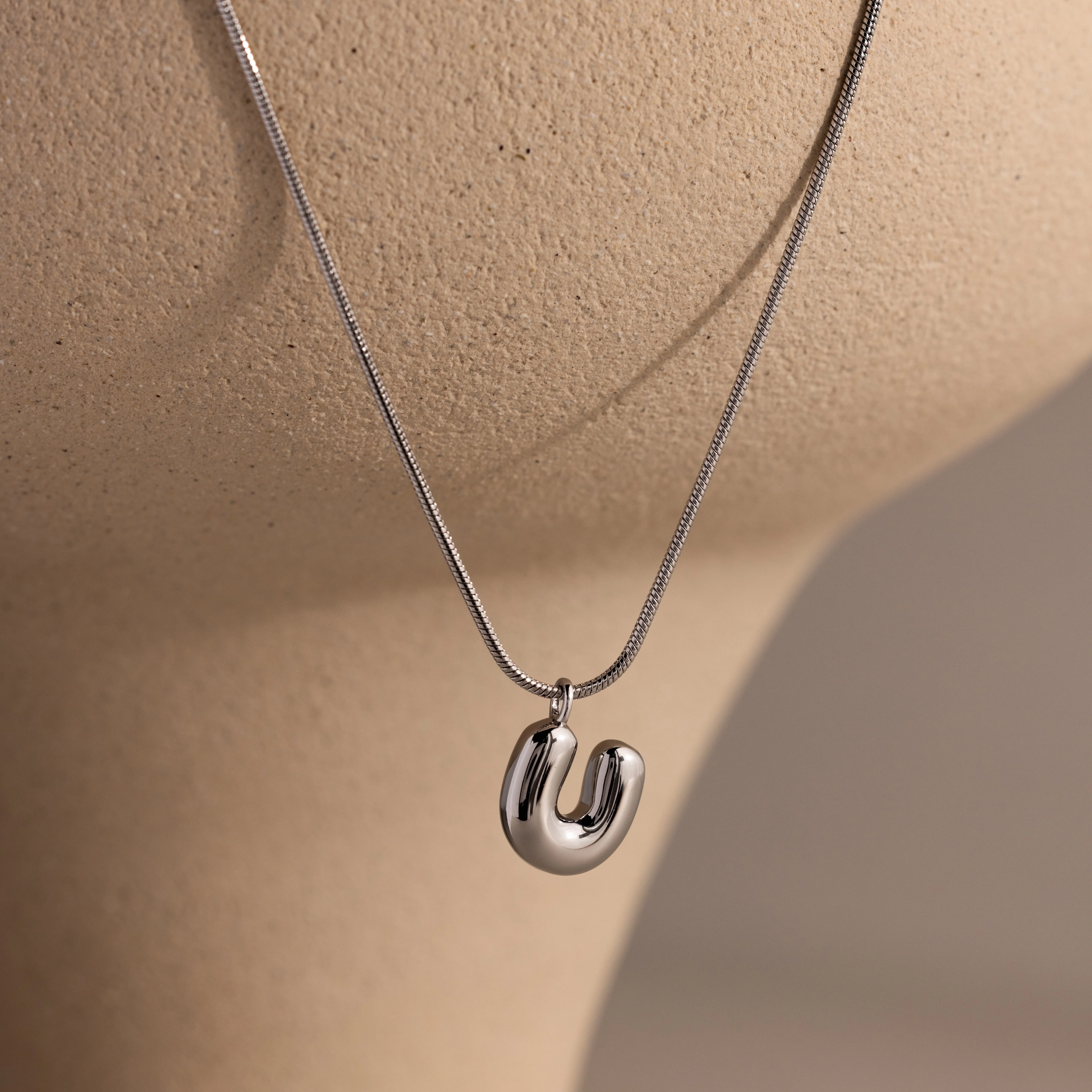 Bubble Letter Necklace in Silver - Image 9