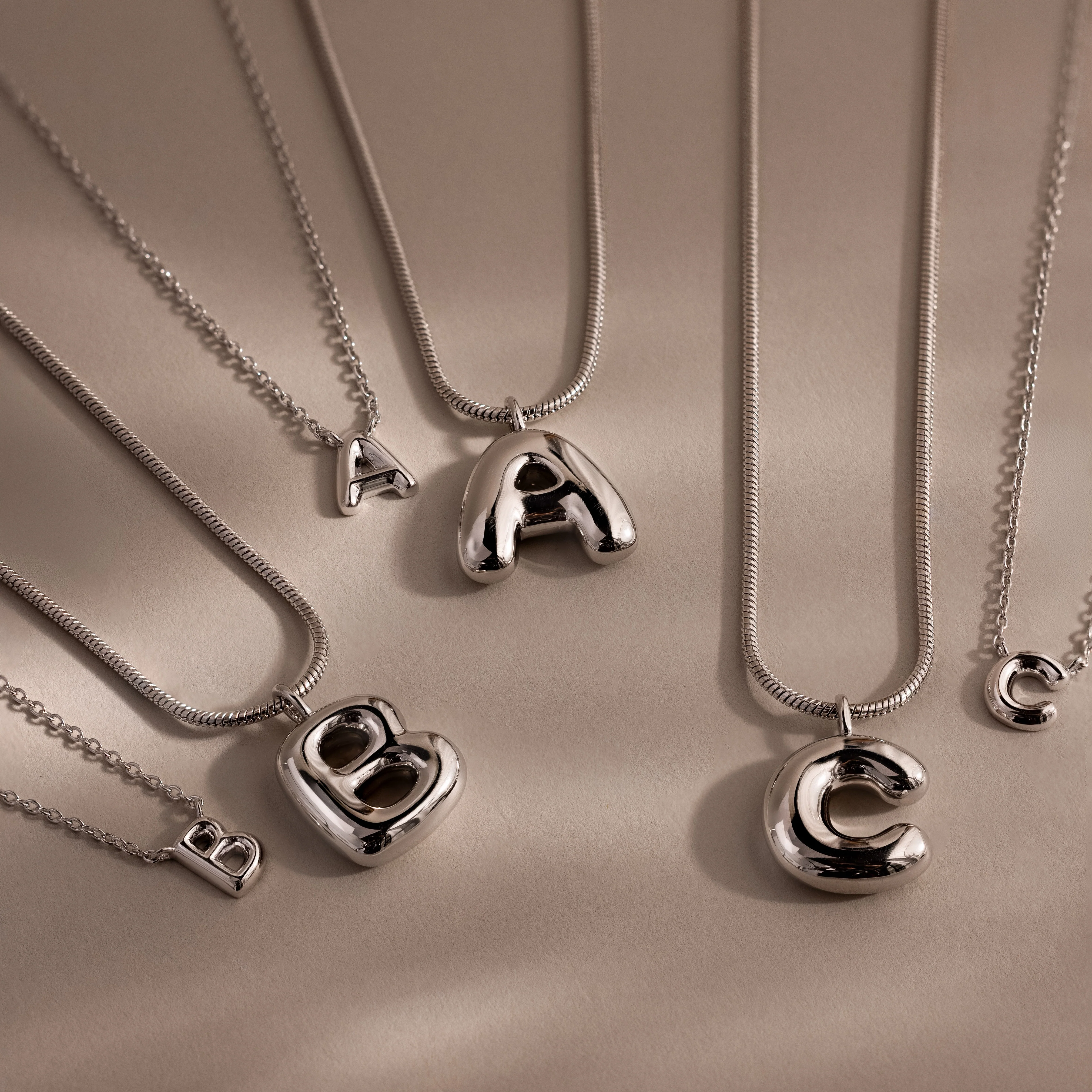 Bubble Letter Necklace in Silver - Image 6