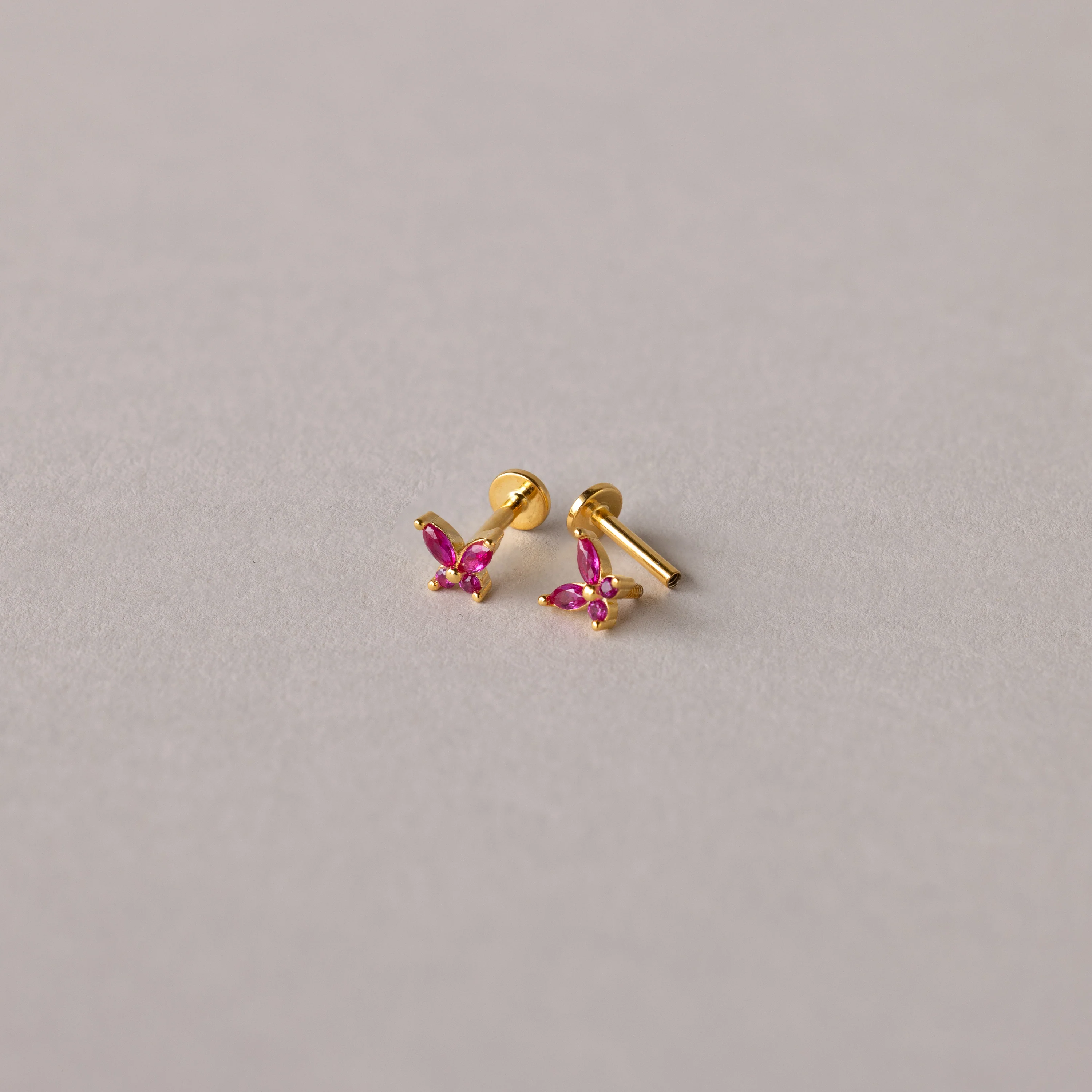 Butterfly Amethyst Flatback Studs - Image 3