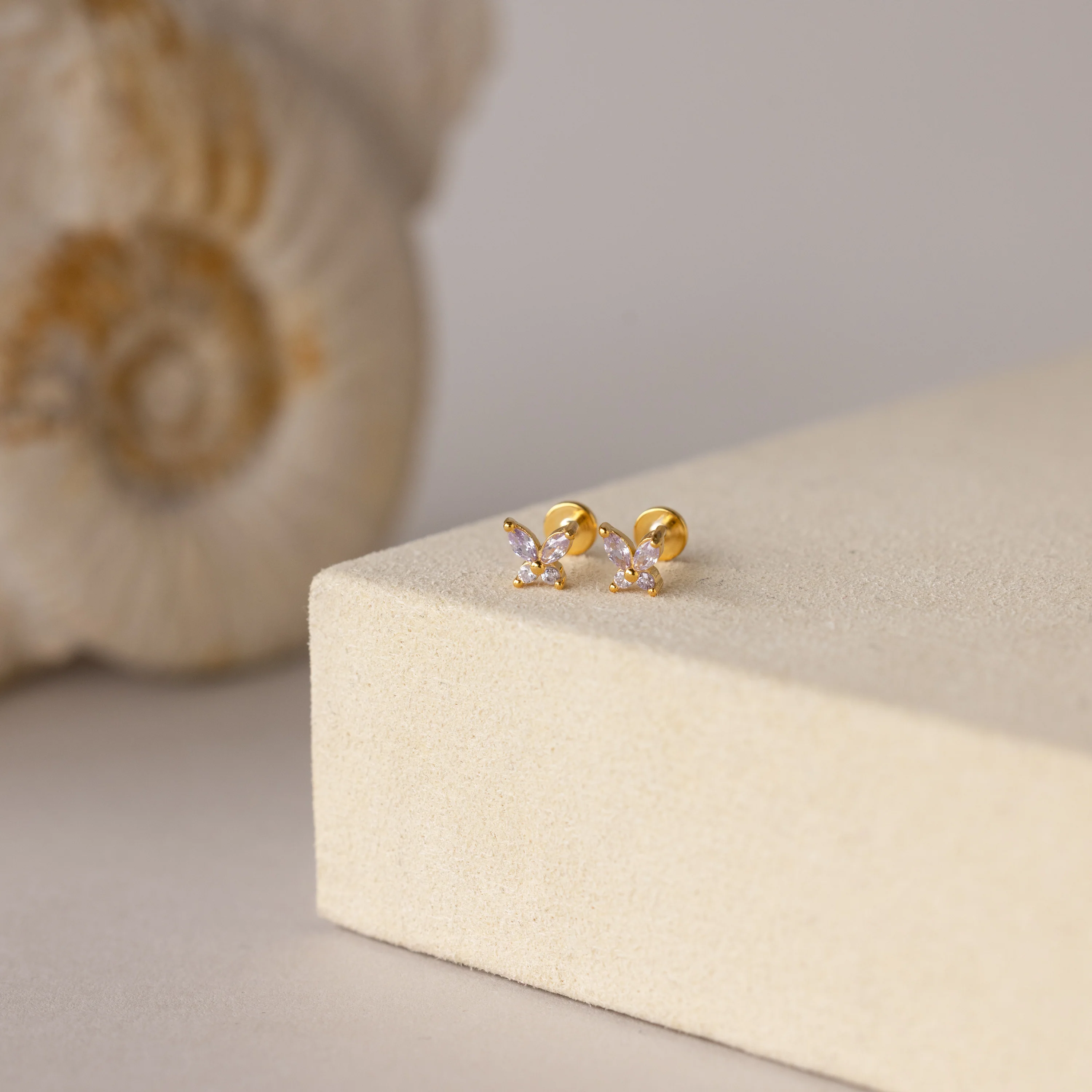 Butterfly Alexandrite Flatback Studs