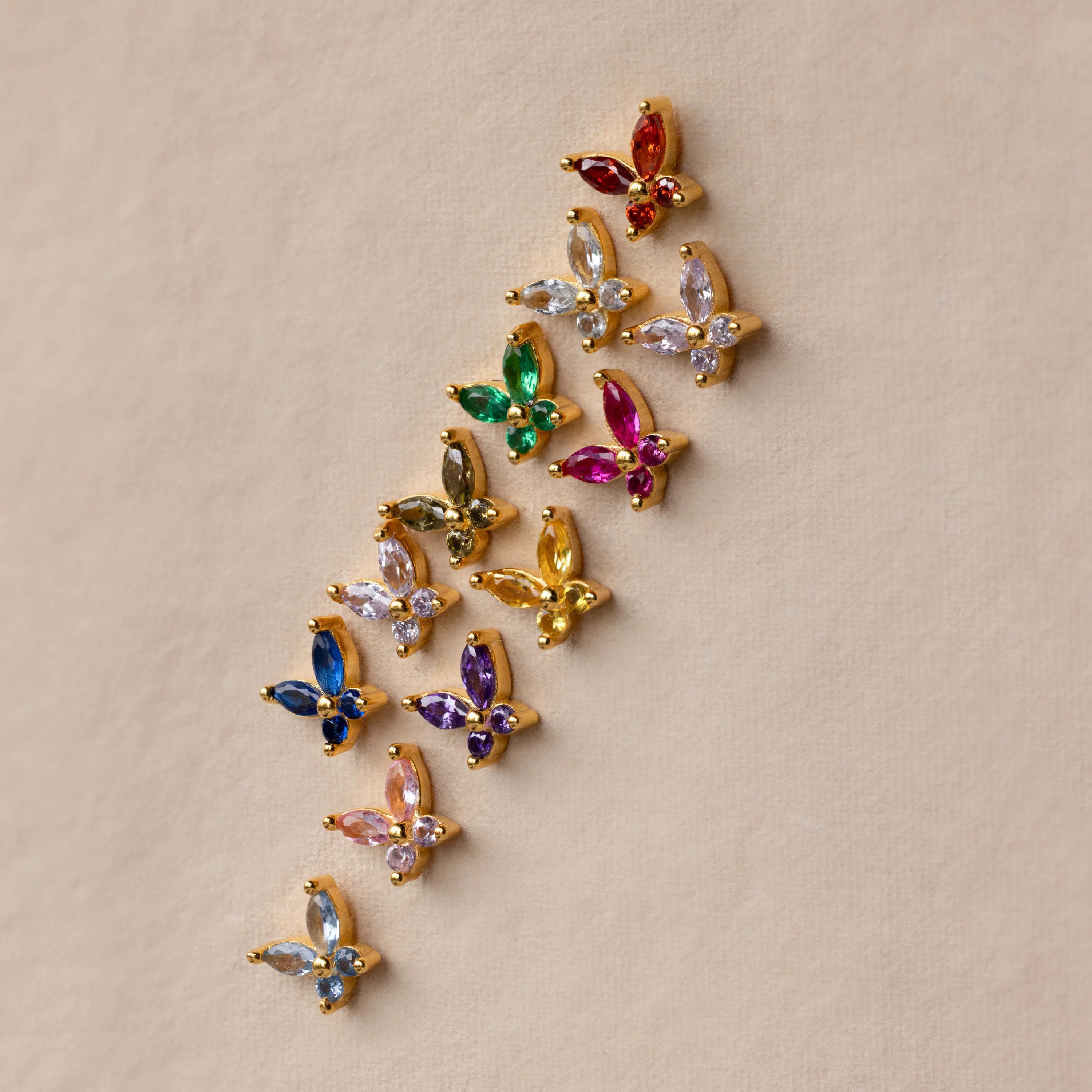 Butterfly Ruby Flatback Studs - Image 5